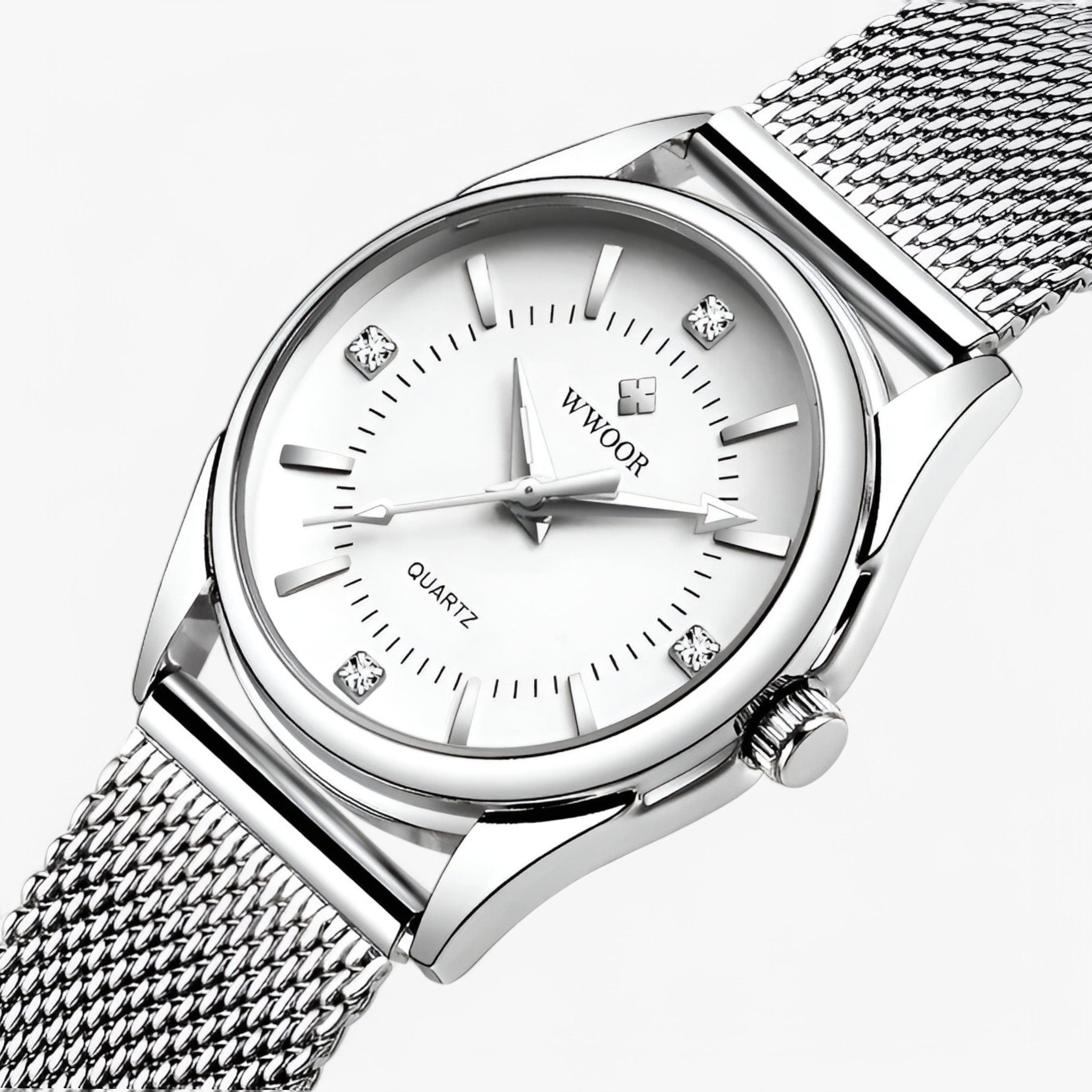 Maria | Luksus elegant guld dameur med diamanter - hvid - watches - {{ product_tags }