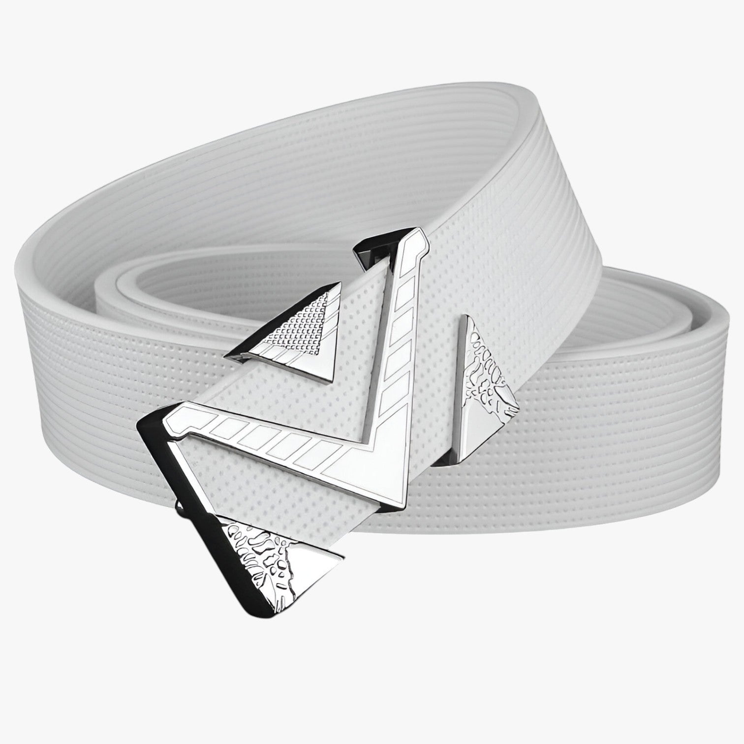 Isaac | Elegant talje med V-guldspænde - Hvid og hvid spænde - men's fashion - {{ product_tags }