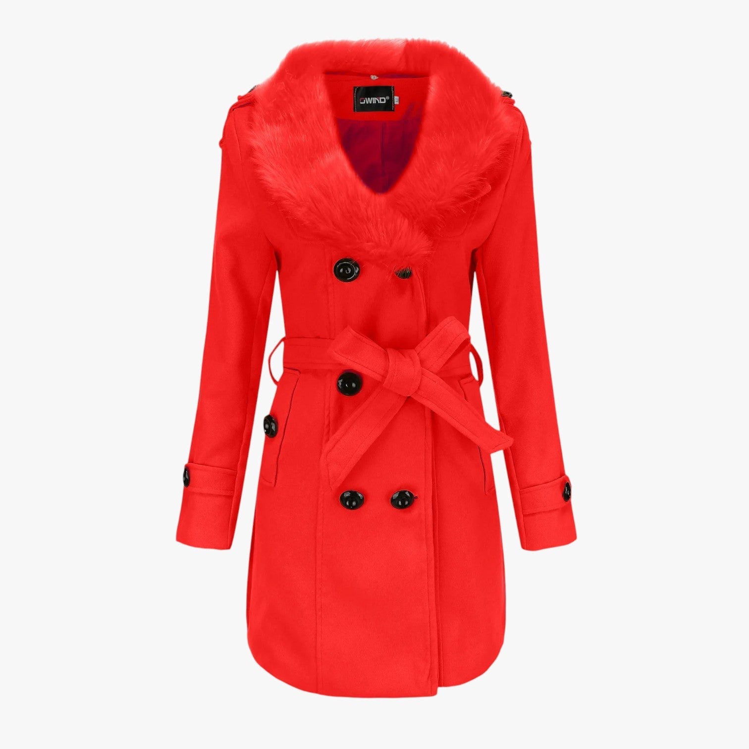 Jenna | Lang uldfrakke med pelskrave: elegance og varme til vinteren - Rød - Jenna | Lang uldfrakke med pelskrave: elegance og varme til vinteren - €25 - {{ product_tags }