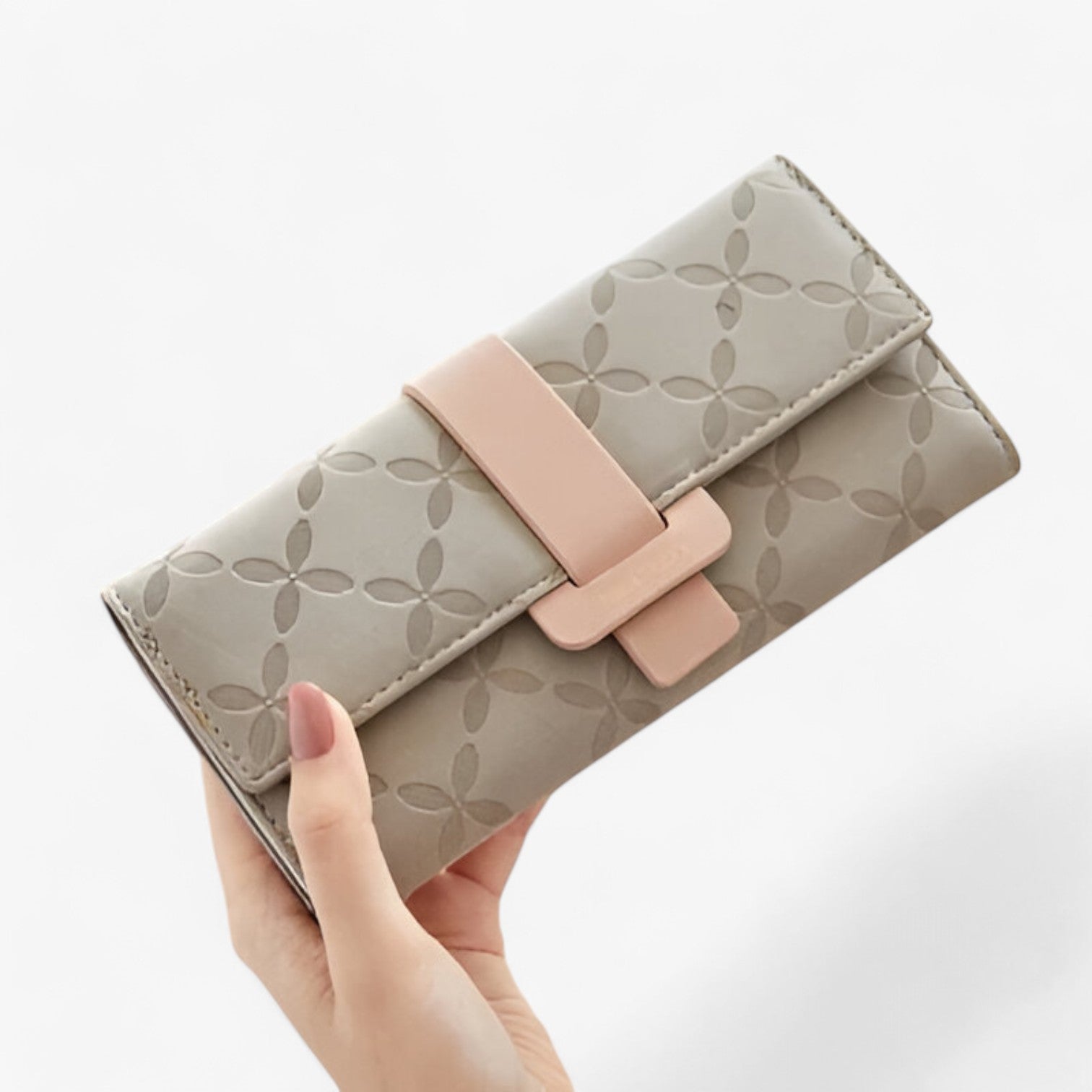 Stella | Premium læderpunge med smart accordion-design - grå - bags - {{ product_tags }