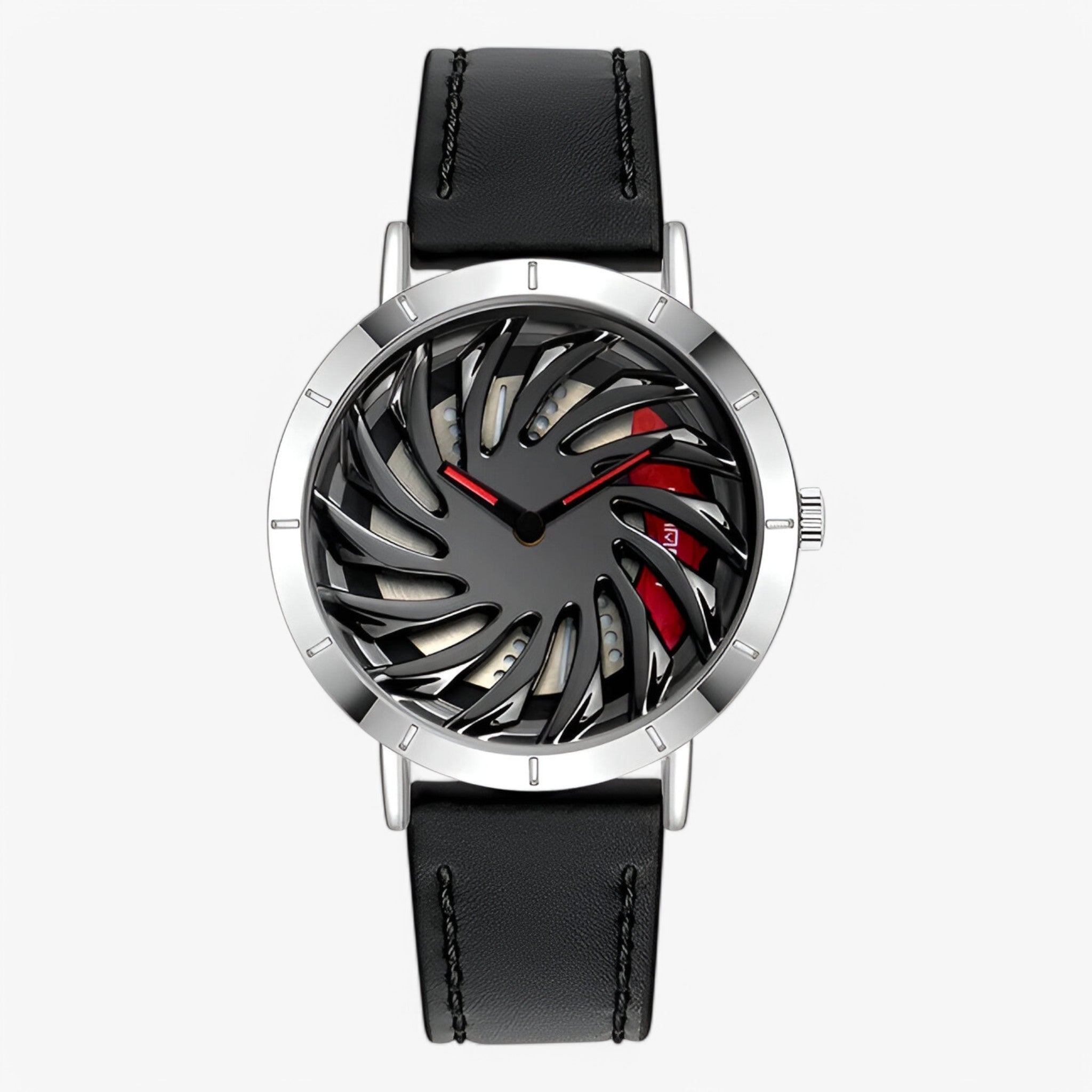 Robin | Herresportur med ratdesign - sølv Læder - watches - {{ product_tags }