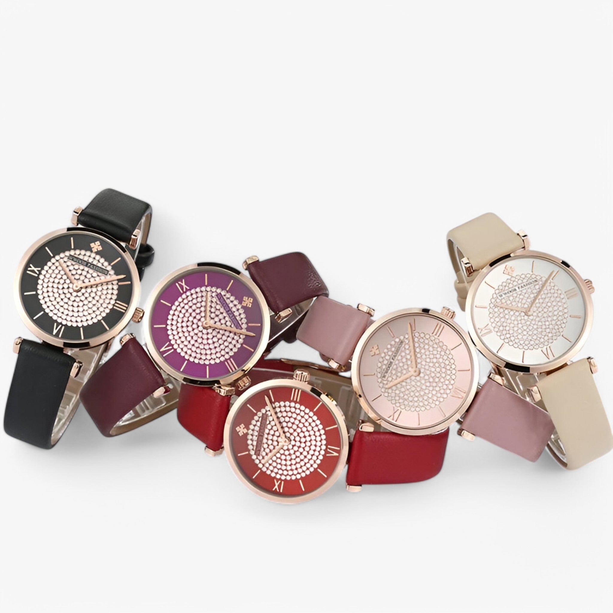Valeria | Elegant rødt læderur - - watches - {{ product_tags }