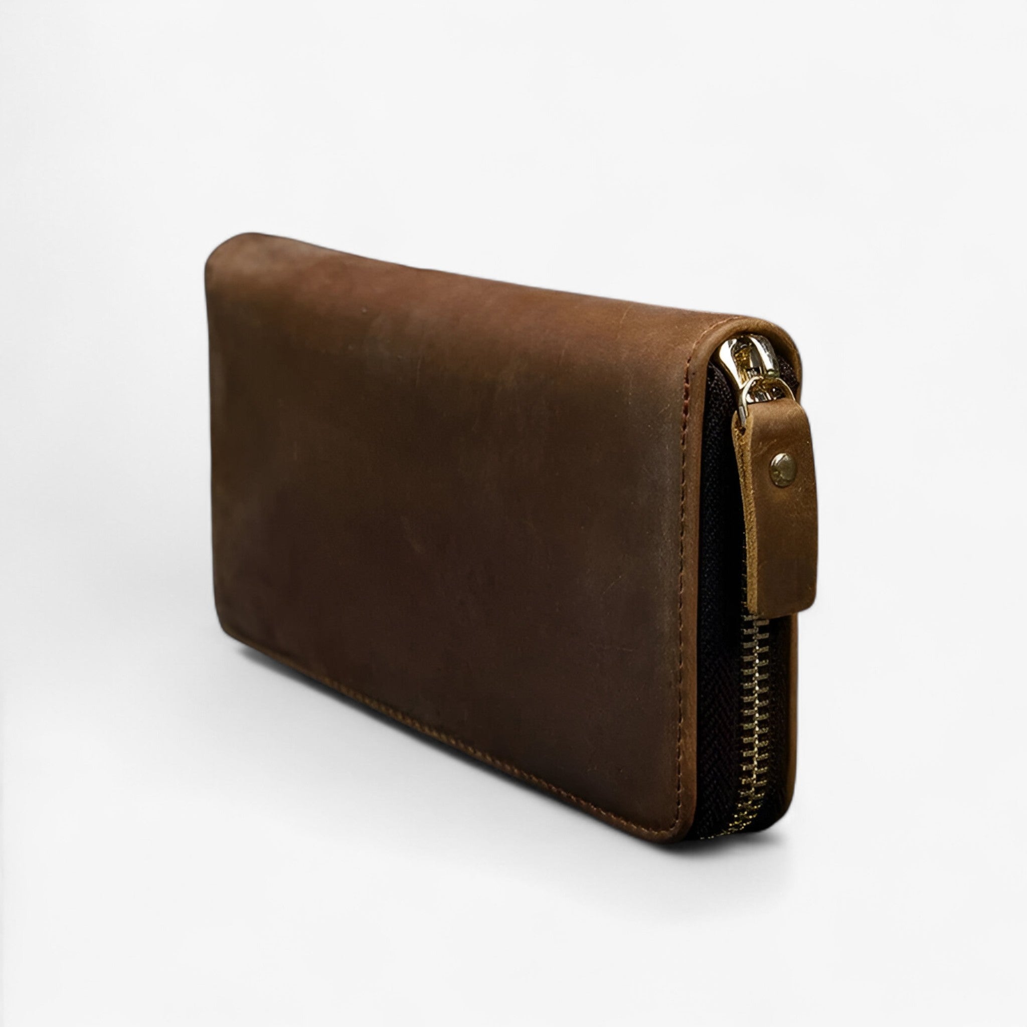 Lang Læder Pung til Mænd – Holdbar og Stilfuld - Enkelt lynlås-2 - Herrepunge - {{ product_tags }