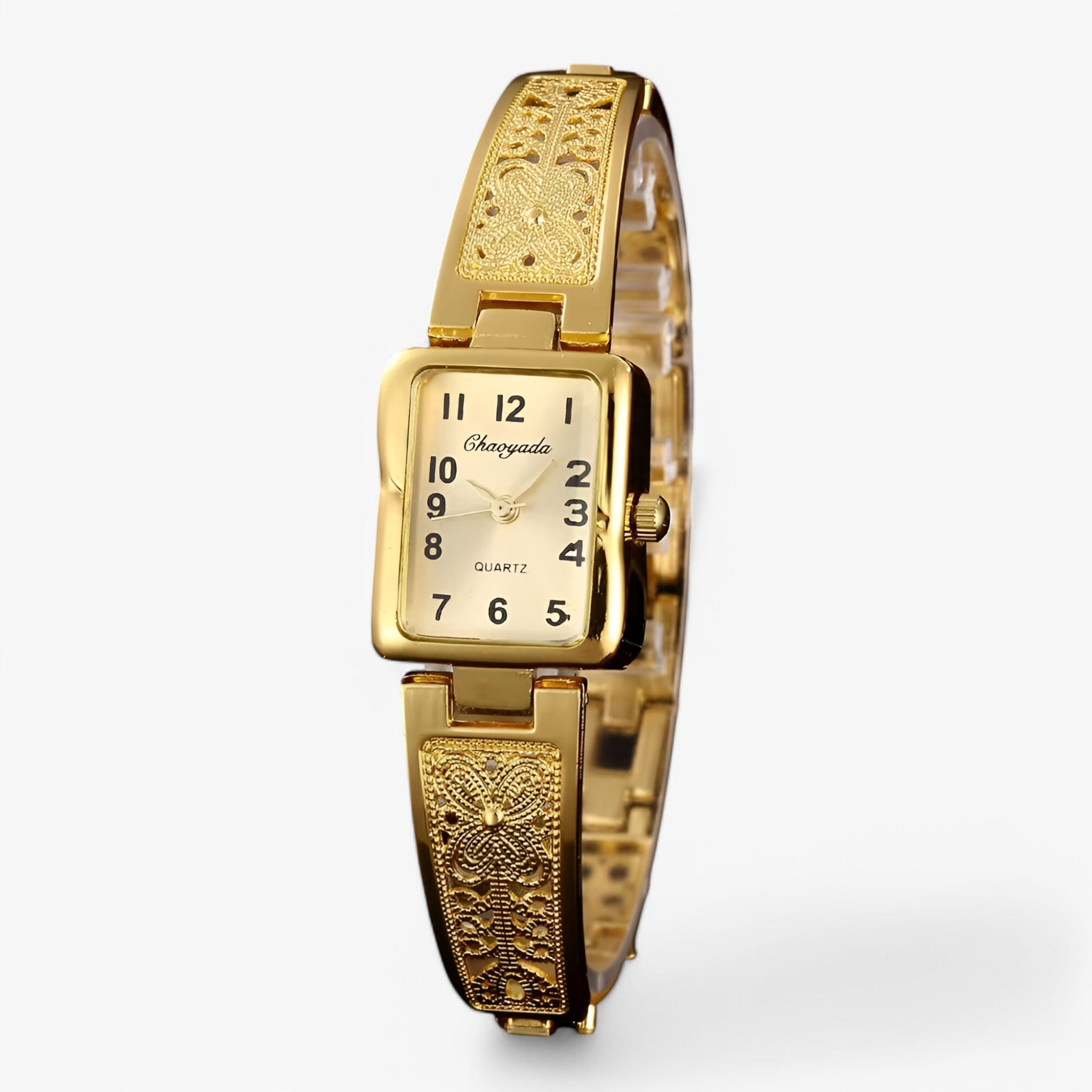 Clarisse | Dameur i sølv og guld med firkantet urskive - Guld - watches - {{ product_tags }