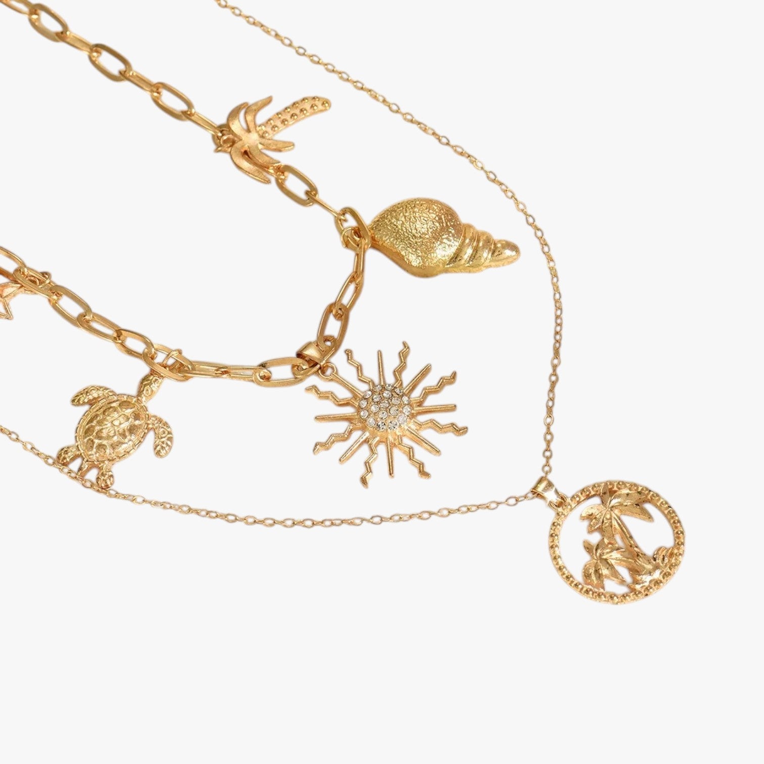 Lina | Minimalistisk sommerhalskæde med skildpadde og søstjerne - - Lina | Minimalistisk sommerhalskæde med skildpadde og søstjerne - €25 - {{ product_tags }