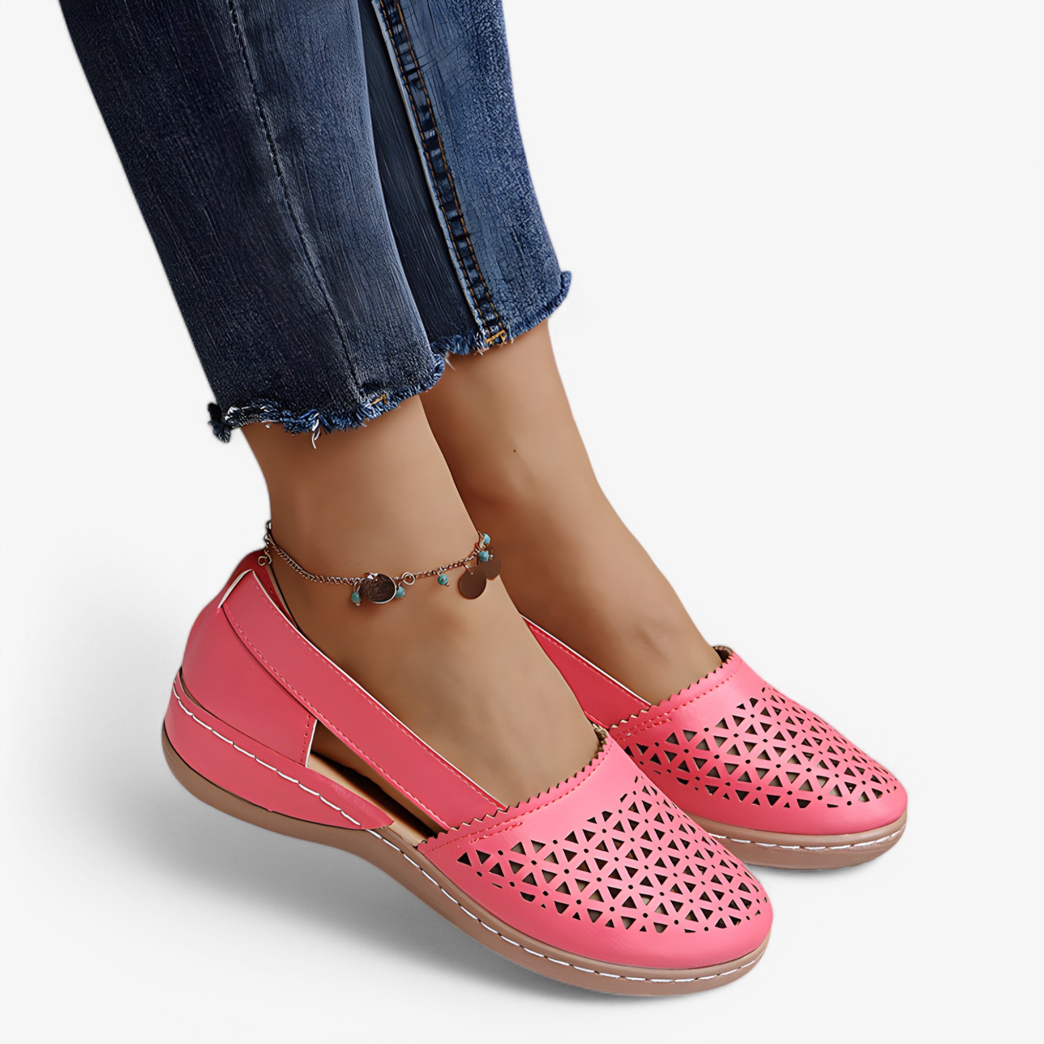 Marie | Komfortable støttende sandaler til damer - Rose rød - Marie | Komfortable støttende sandaler til damerr- €25 - {{ product_tags }