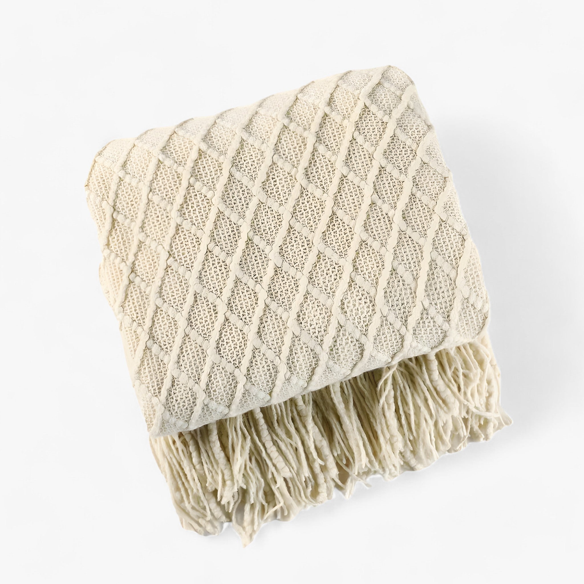 Ely | Nordisk Kasjmirlook Tæppe - Elegant og Komfortabel - Beige - Ely | Nordisk Kasjmirlook Tæppe - Elegant og Komfortabel - €25 - {{ product_tags }