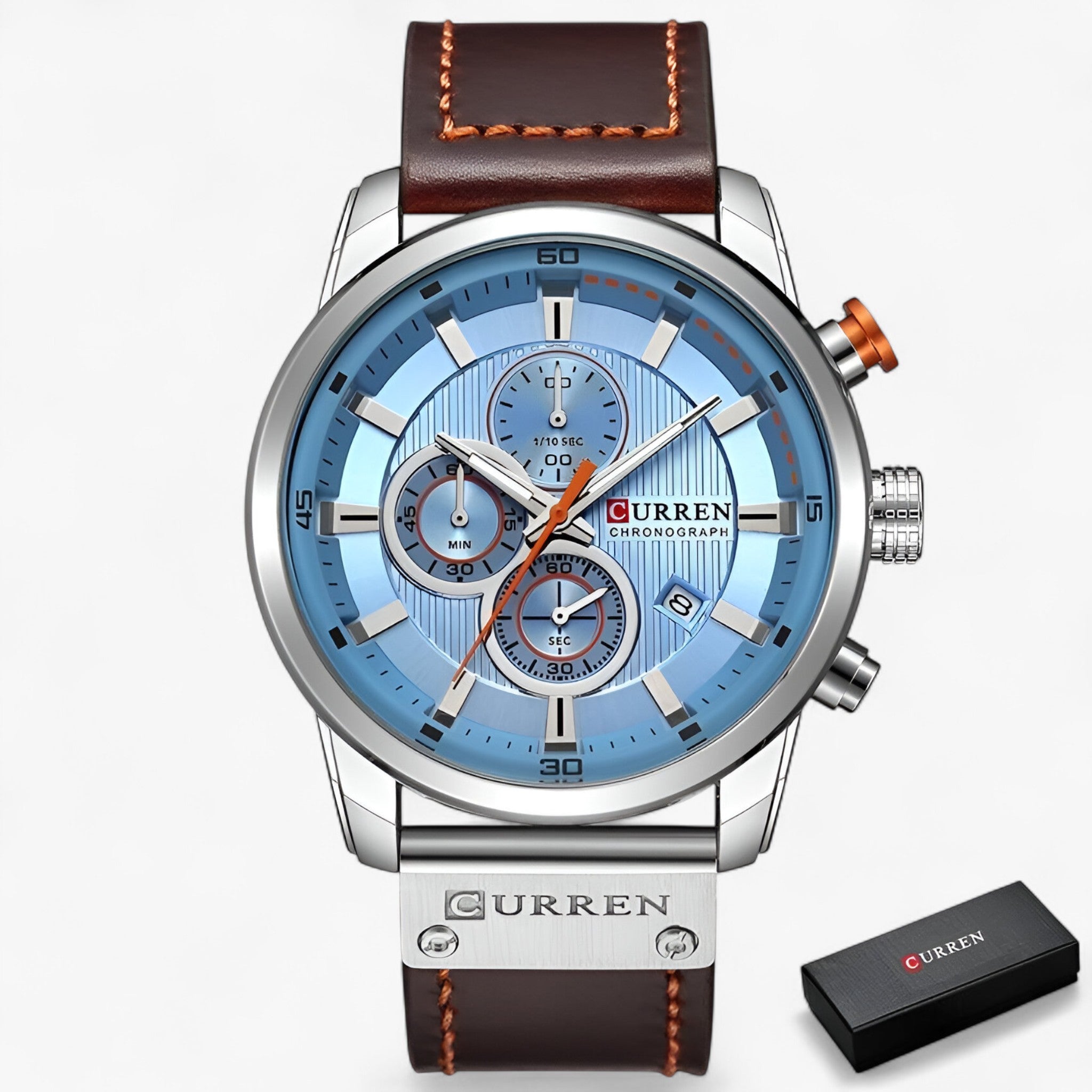 CURREN kronograf armbåndsur til mænd - Blå sølv - watches - {{ product_tags }