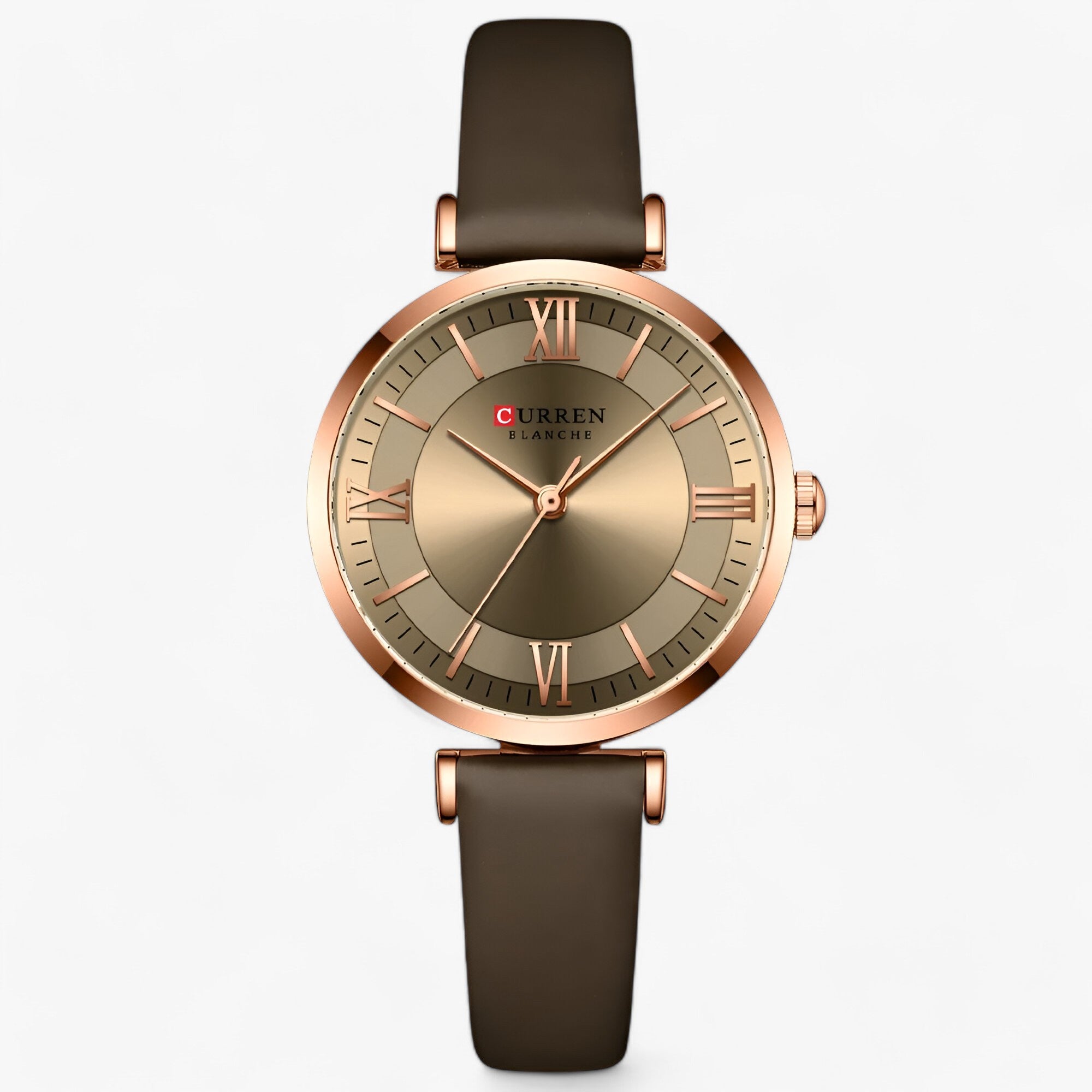Luksus dameur - elegant og enkelt kvartsdesign - kaffe - watches - {{ product_tags }