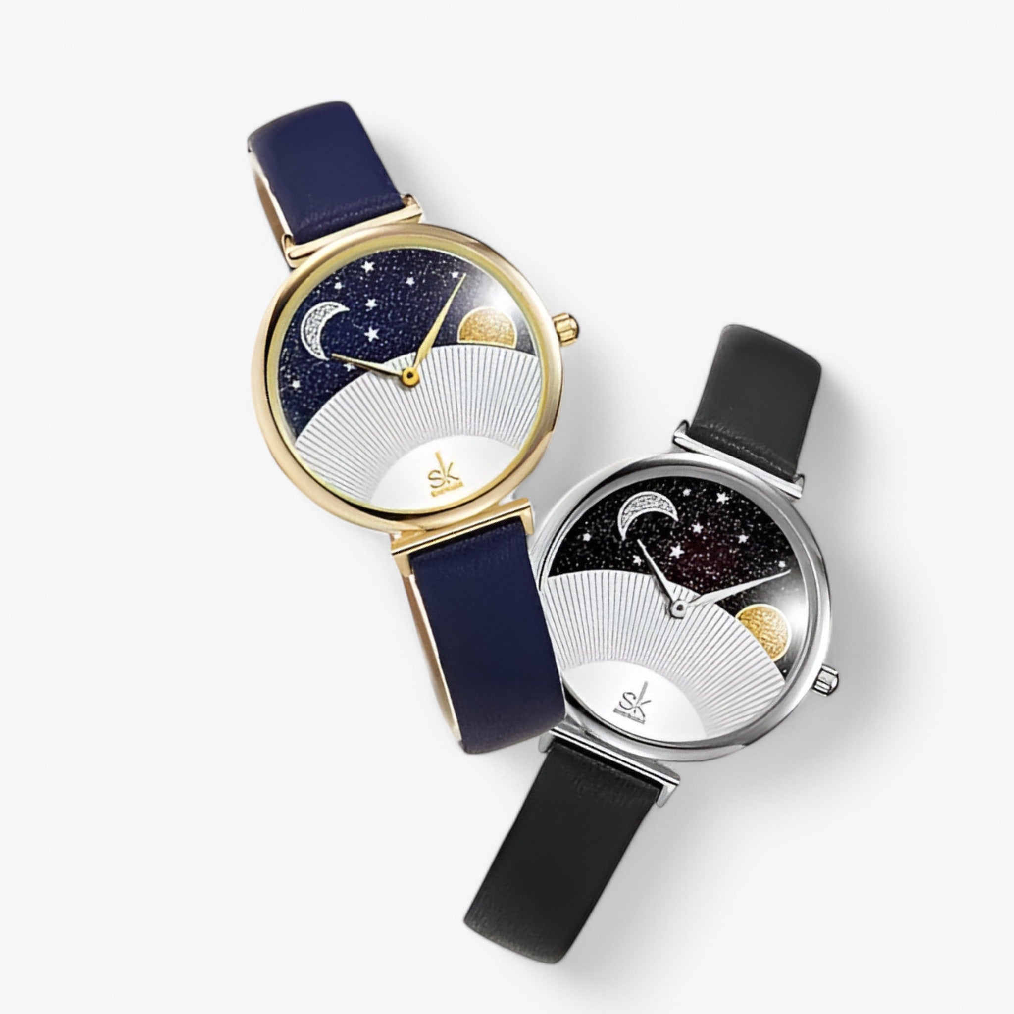 Luna | Damesur med romantisk måne- og stjerneskive - - watches - {{ product_tags }