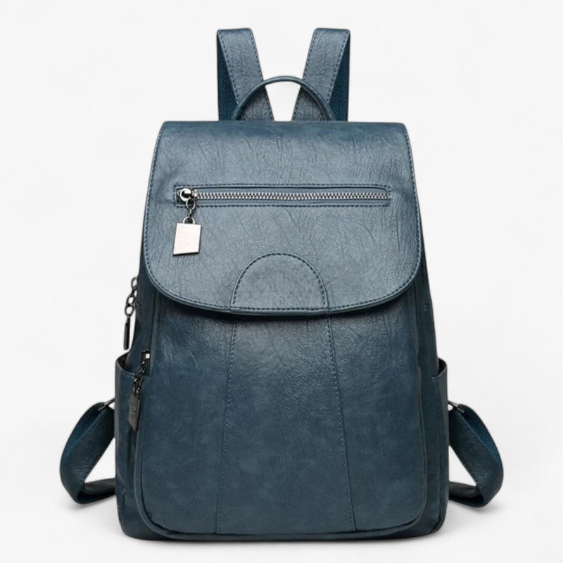 Laura | Vintage læder rygsæk – blød, stilfuld og perfekt til rejser - Lysblå - bags - {{ product_tags }
