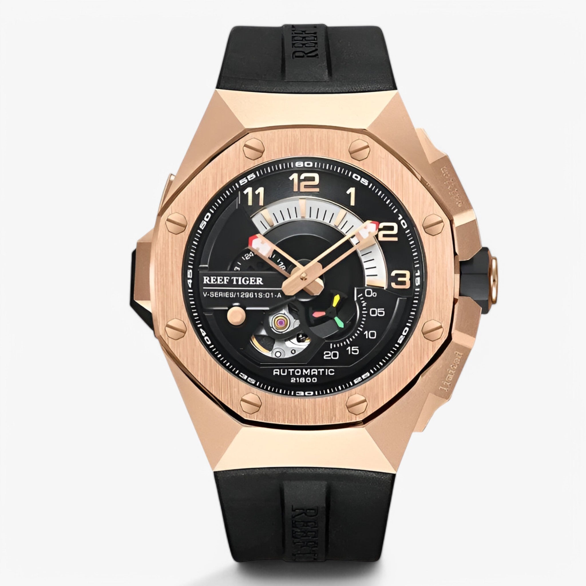 Cyrillo | Luksus automatisk sportsur - sort sort guld - watches - {{ product_tags }