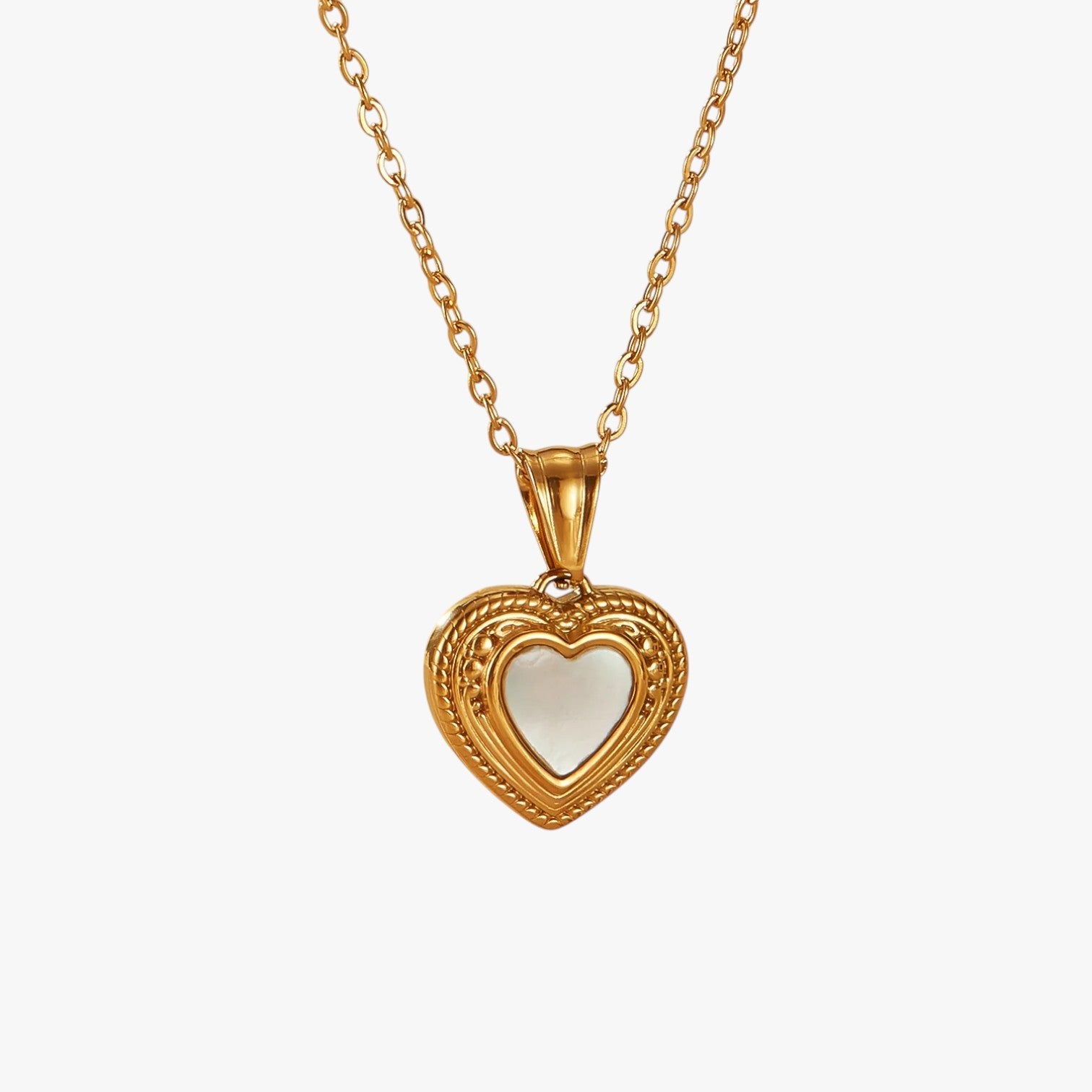 Marilyn | Hjerteformet halskæde i perlemor og rustfrit stål - - Marilyn | Hjerteformet halskæde i perlemor og rustfrit stål - €25 - {{ product_tags }