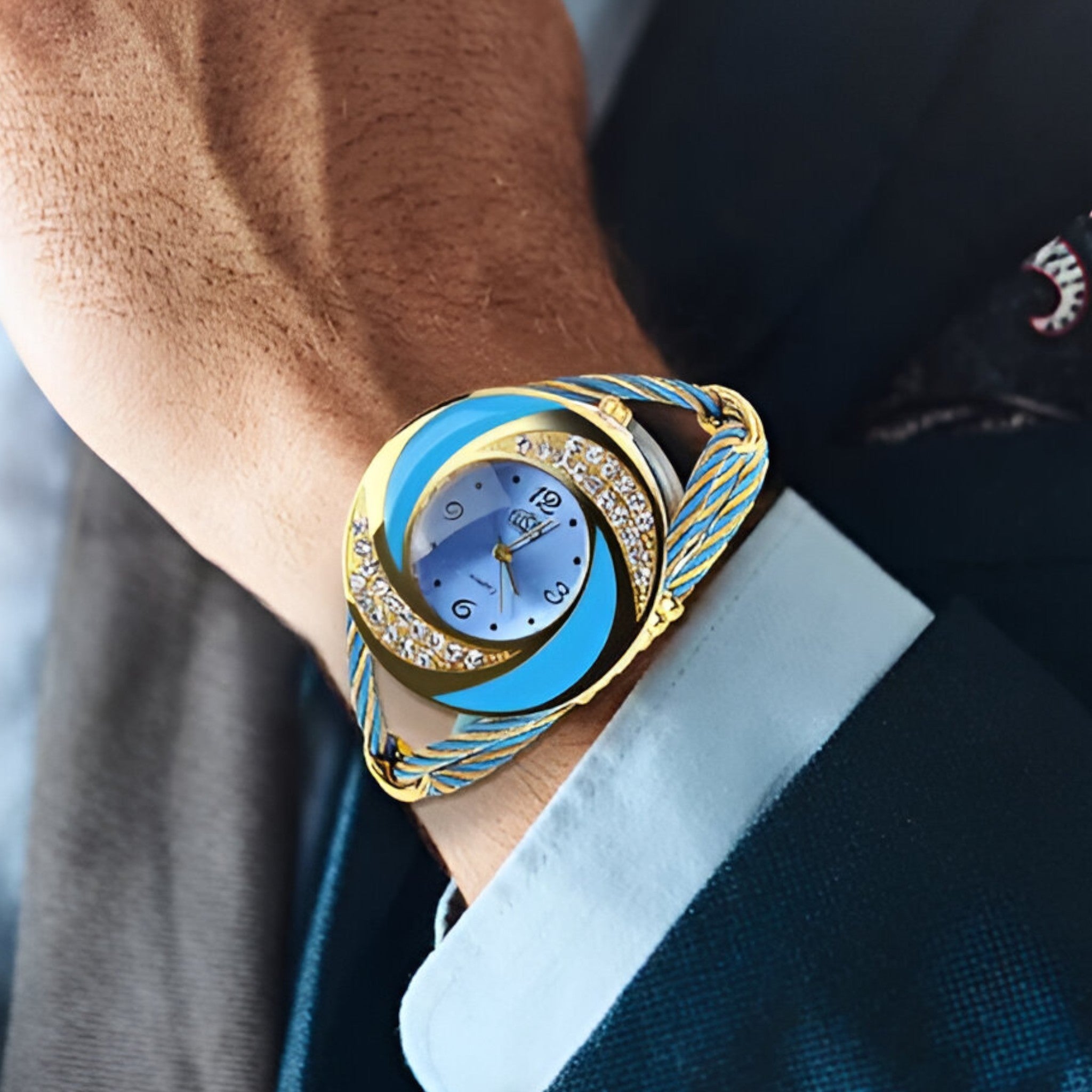 Henrik | Quartz ur med krystal lænke - - watches - {{ product_tags }