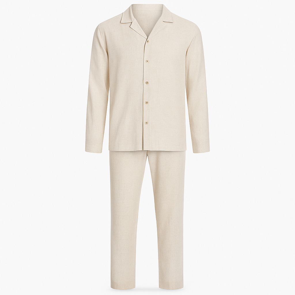 Marty | Outfitsæt i hør til mænd - Khaki - Herretøj - {{ product_tags }