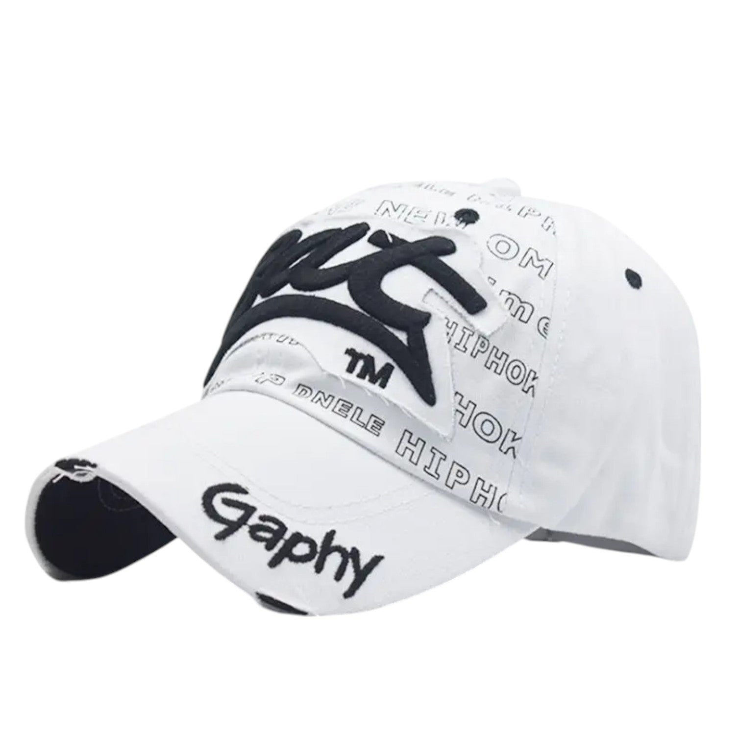 Harlan | Herre bomulds snapback - Cool stil med haj broderi - HVID XXL >8Å - men's fashion - {{ product_tags }