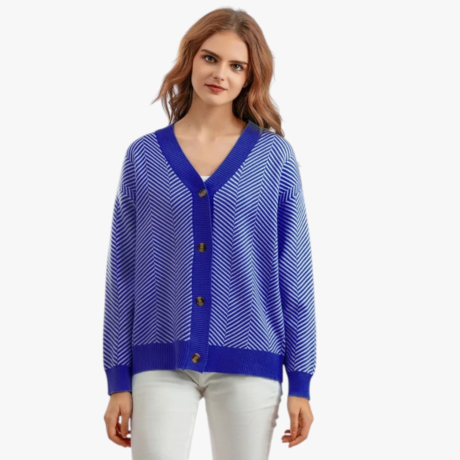 Rebecca | Kvinde V-hals cardigan - Let og elegant til efteråret - - Rebecca | Kvinde V-hals cardigan - Let og elegant til efteråret - €25 - {{ product_tags }