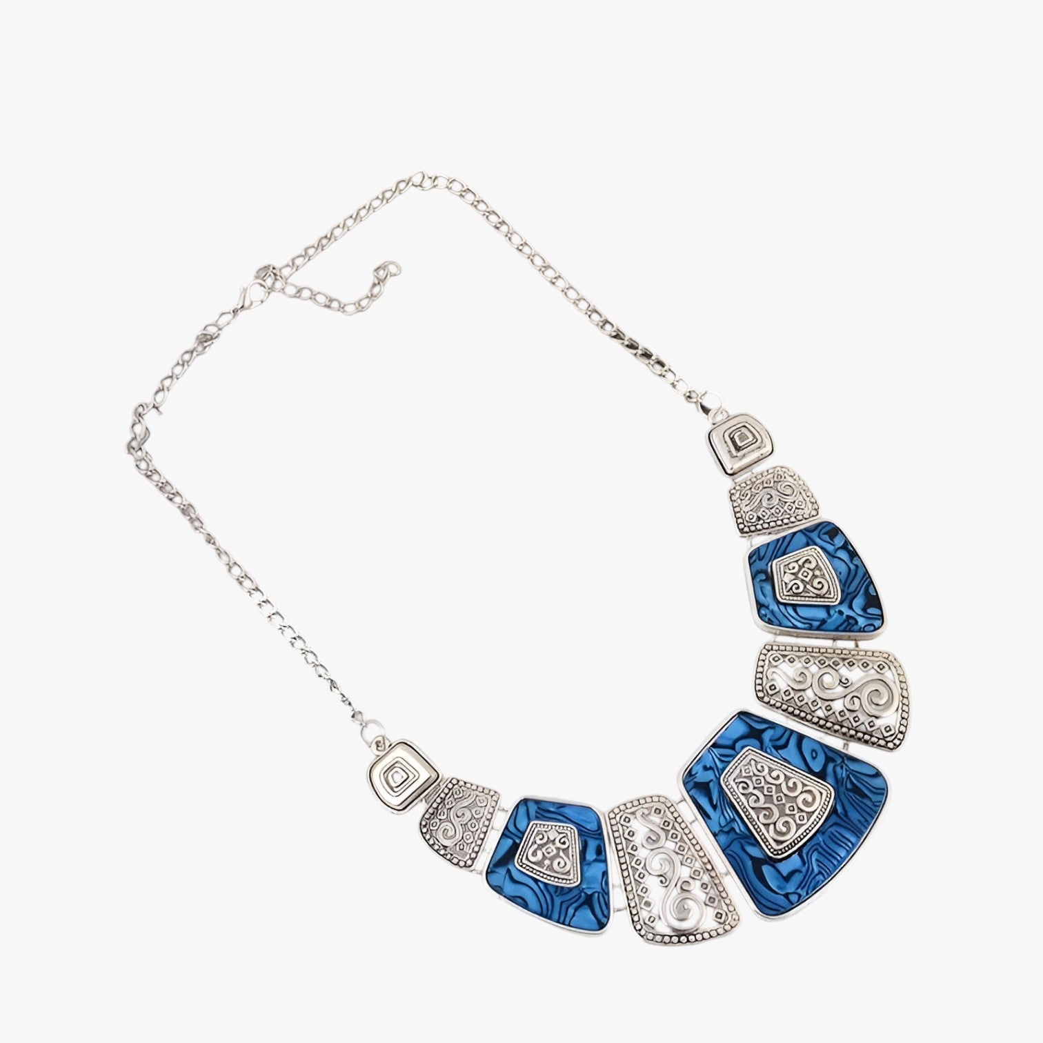Sherry | Guld statement choker – dristig stil, tidløs charme - Blå sølv - women's fashion - {{ product_tags }