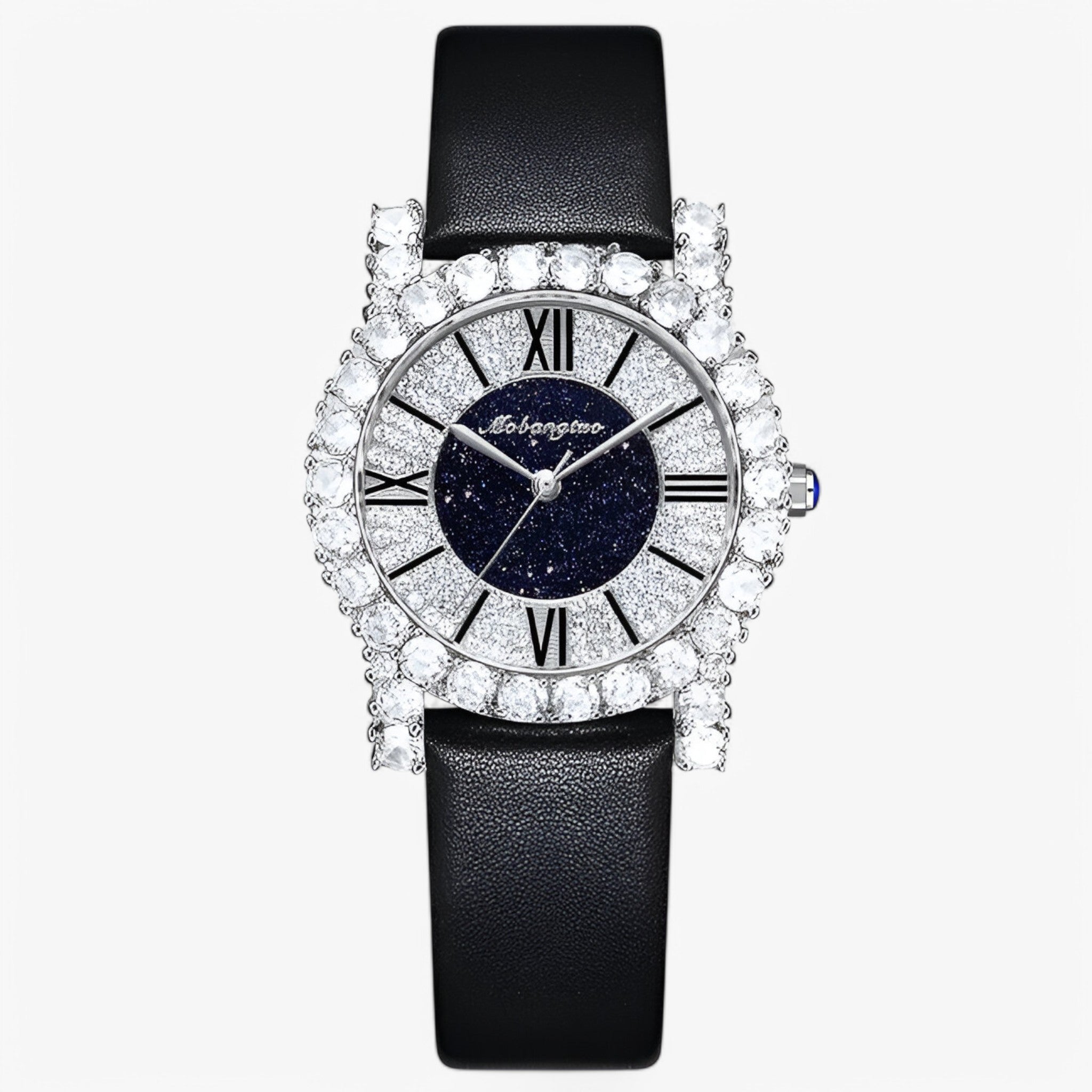 Beatris | Elegant dameur med krystaller og diamanter - sort - watches - {{ product_tags }
