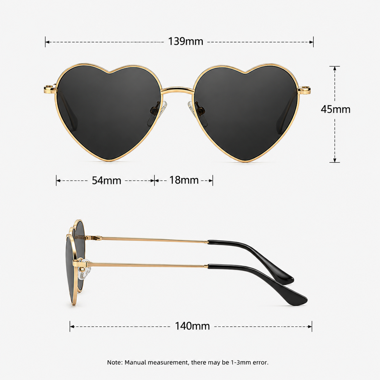 Hjerteformede Solbriller med Metalstel | Fås i Flere Farver - - Gillian | Gradiënt solbriller i hjerteform - Klare og syrlige farver - €25 - {{ product_tags }