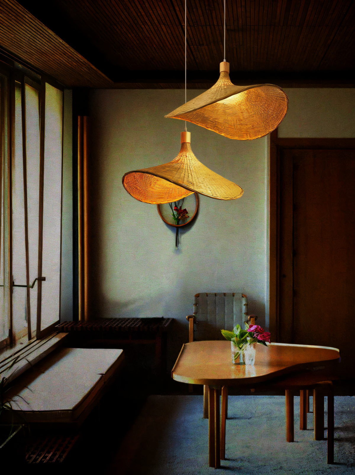 Handvaevet Rattan Kuppel Pendellampe - - Pendant Light - {{ product_tags }