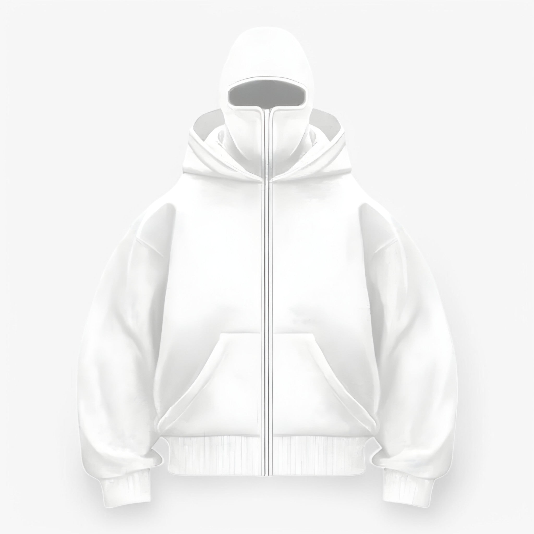 Jessy | Balaclava Fleece med Hel Zip - Hvid - winter - {{ product_tags }