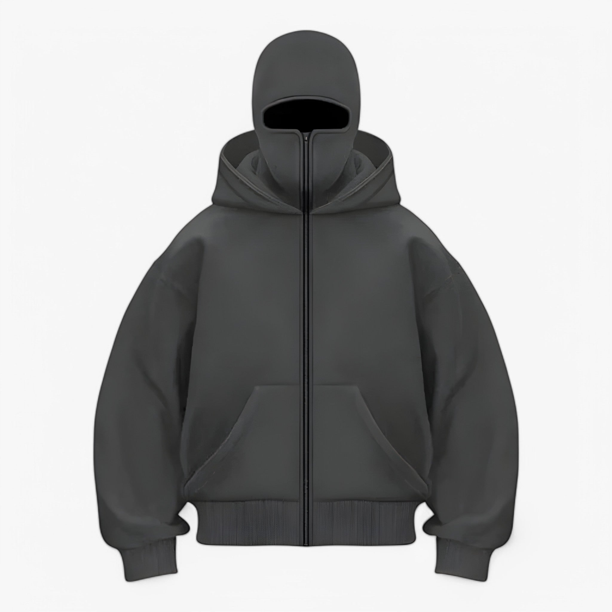 Jessy | Balaclava Fleece med Hel Zip - Grå - winter - {{ product_tags }
