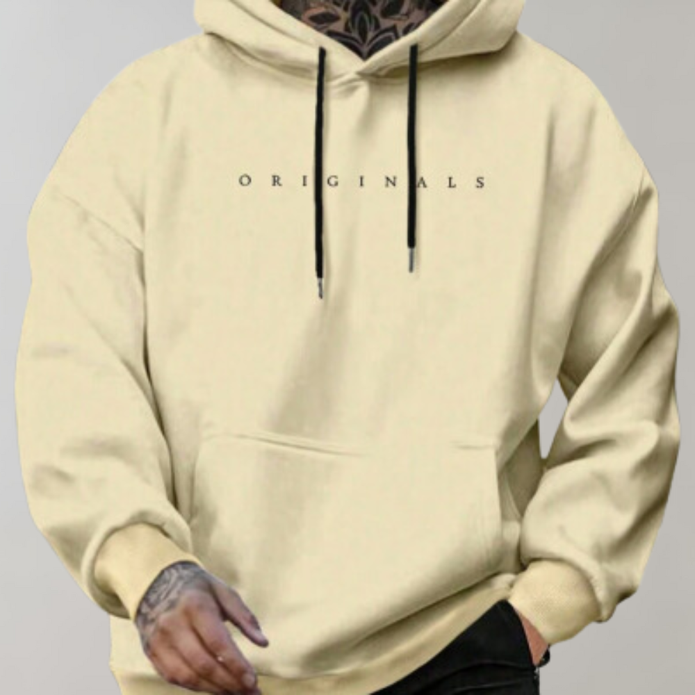 Herre Sort Casual Hættetrøje - Hverdags Pullover Hoodie