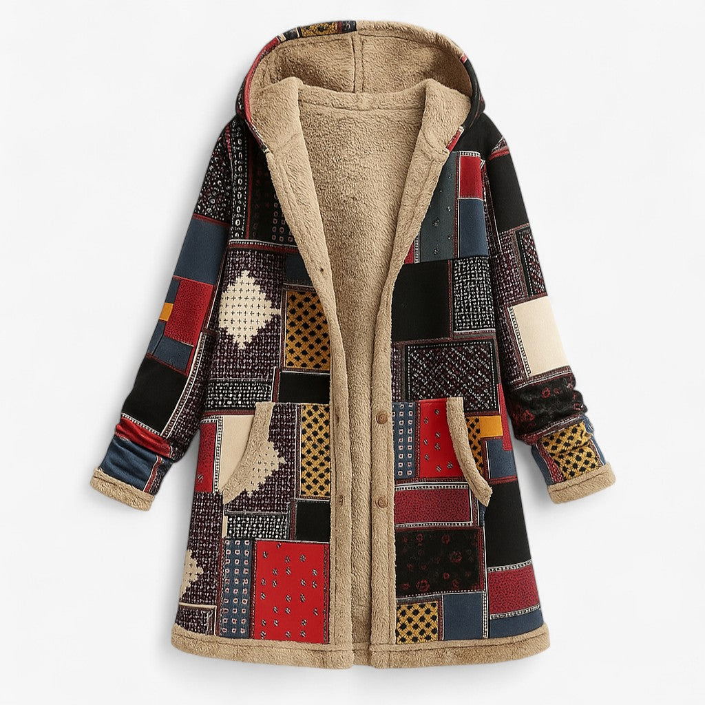 Sonia | Dame Varm Parka Jakke med Foring - Rød - Parkas - {{ product_tags }