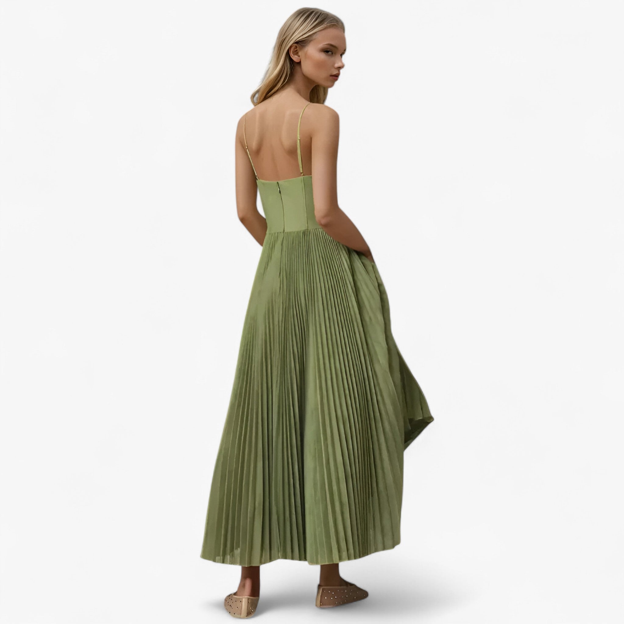Delia | Kvinders Plisseret Maxi Kjole - - women's fashion - {{ product_tags }