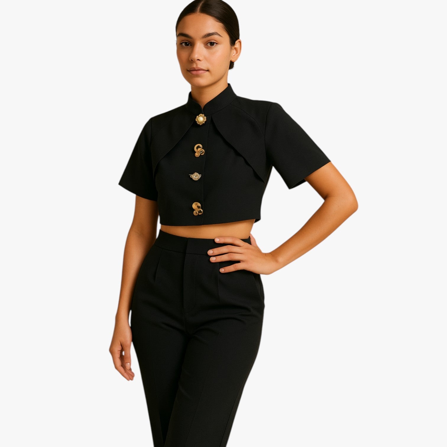 Janella | Dekorativ kort metallskjorte - - Janella | Dekorativ kort metallskjorte- €25 - {{ product_tags }