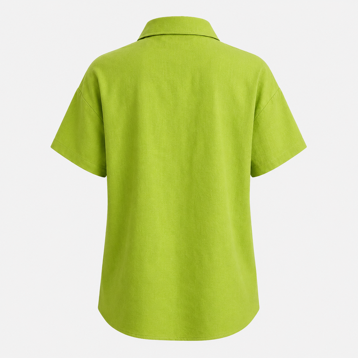 Short-Sleeved Cotton Blend Shirt Casual Fit with Collar Style