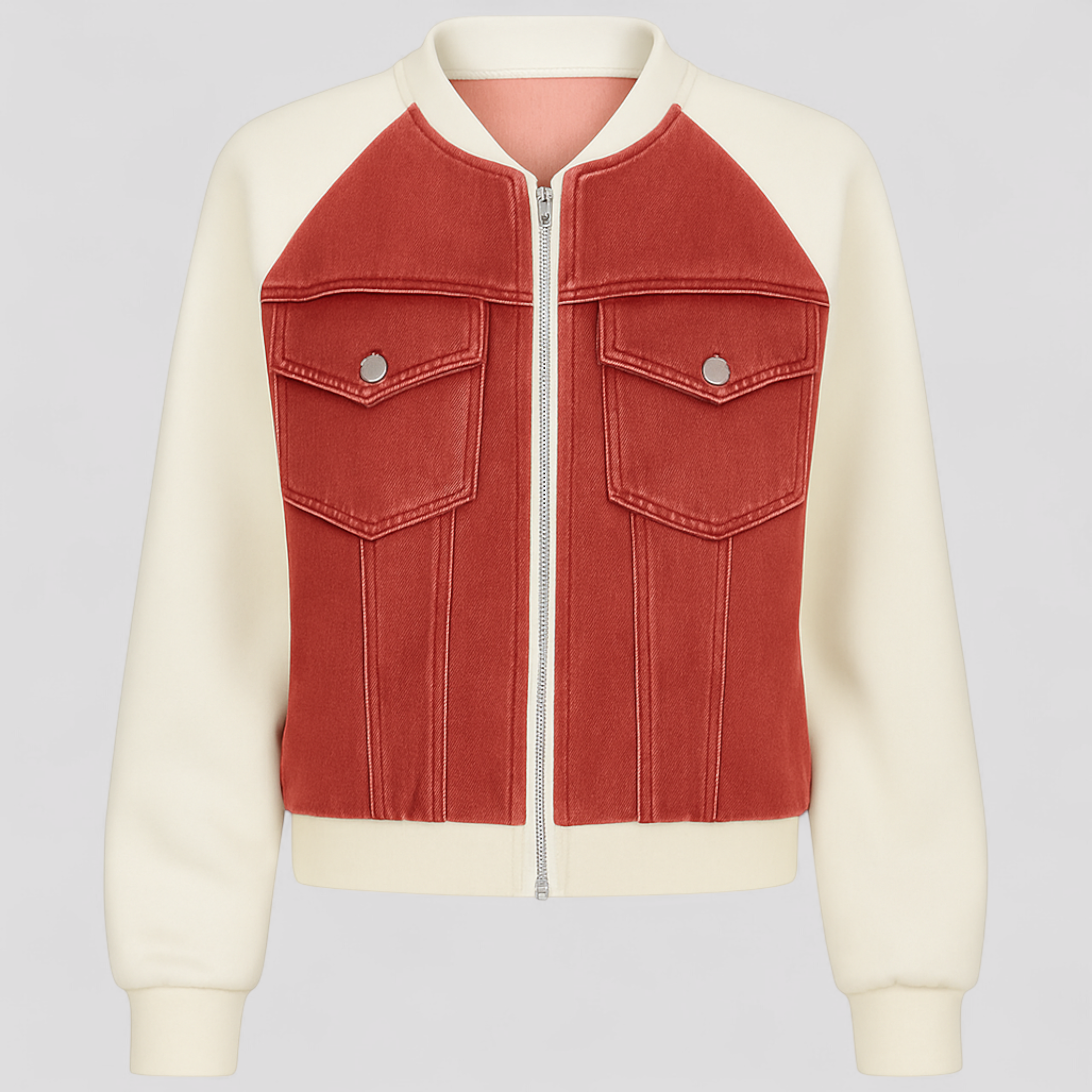 Silvanna | Kvinders Alsidige Denim Jakke - Rød - Kvinders denimjakker - {{ product_tags }