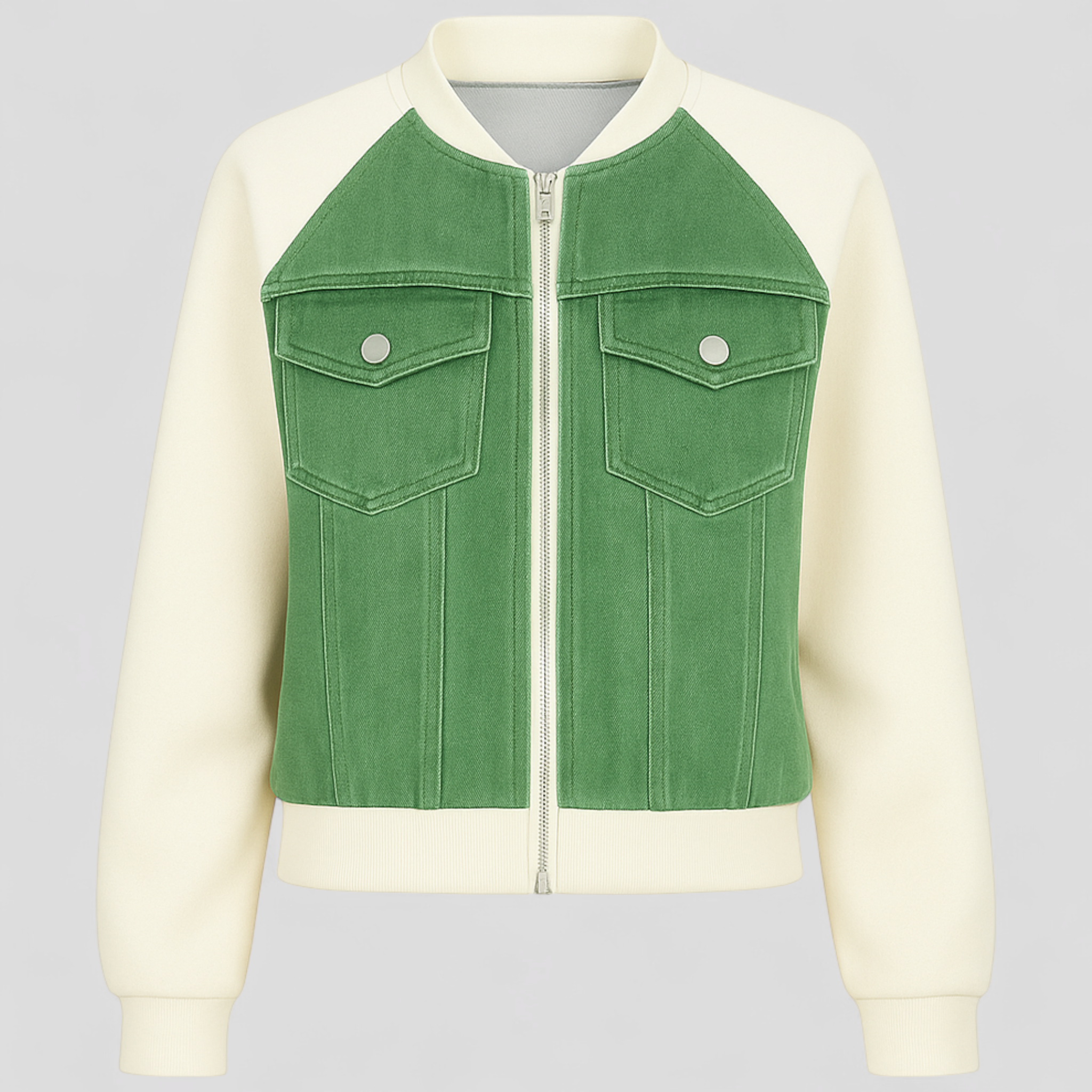 Silvanna | Kvinders Alsidige Denim Jakke - Grøn - Kvinders denimjakker - {{ product_tags }