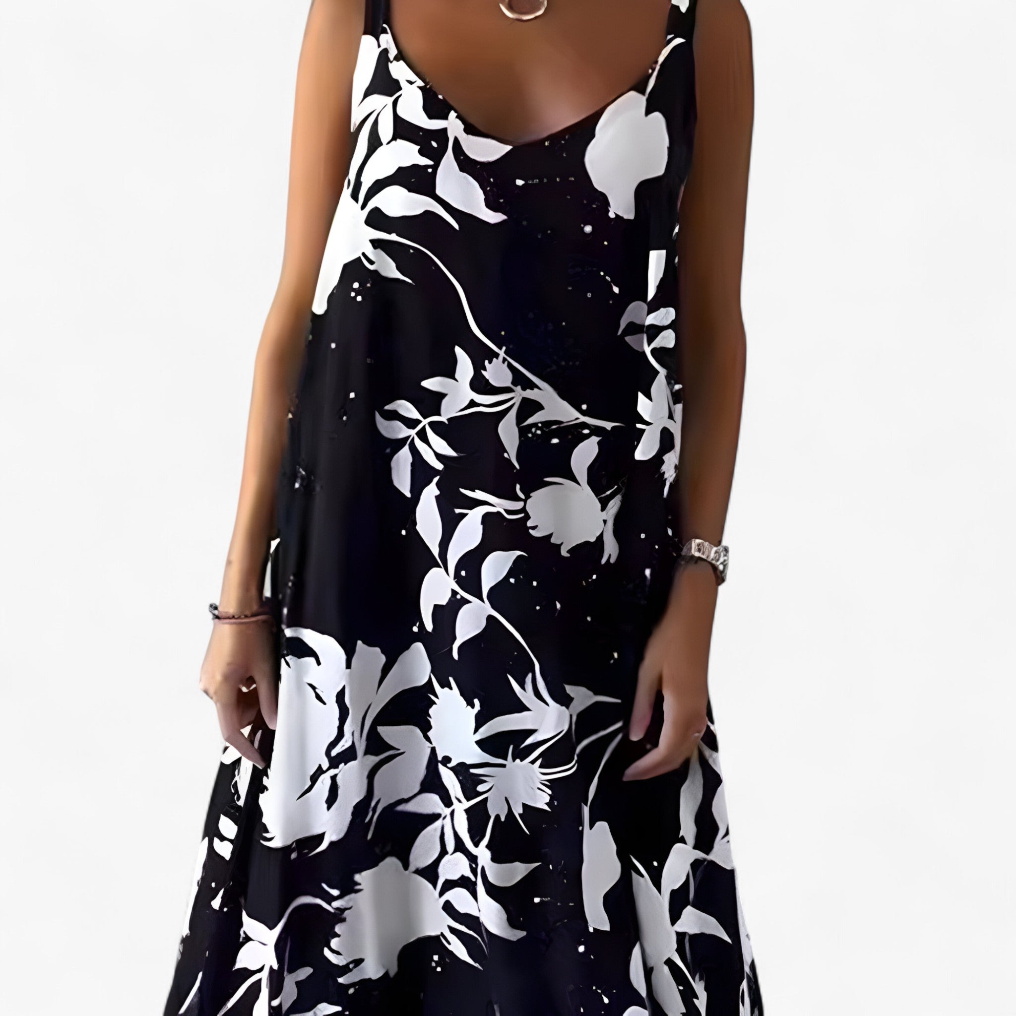 Daniela | Kvinders Bomuld Blomster Maxi Kjole - - Maxi Kjoler - {{ product_tags }