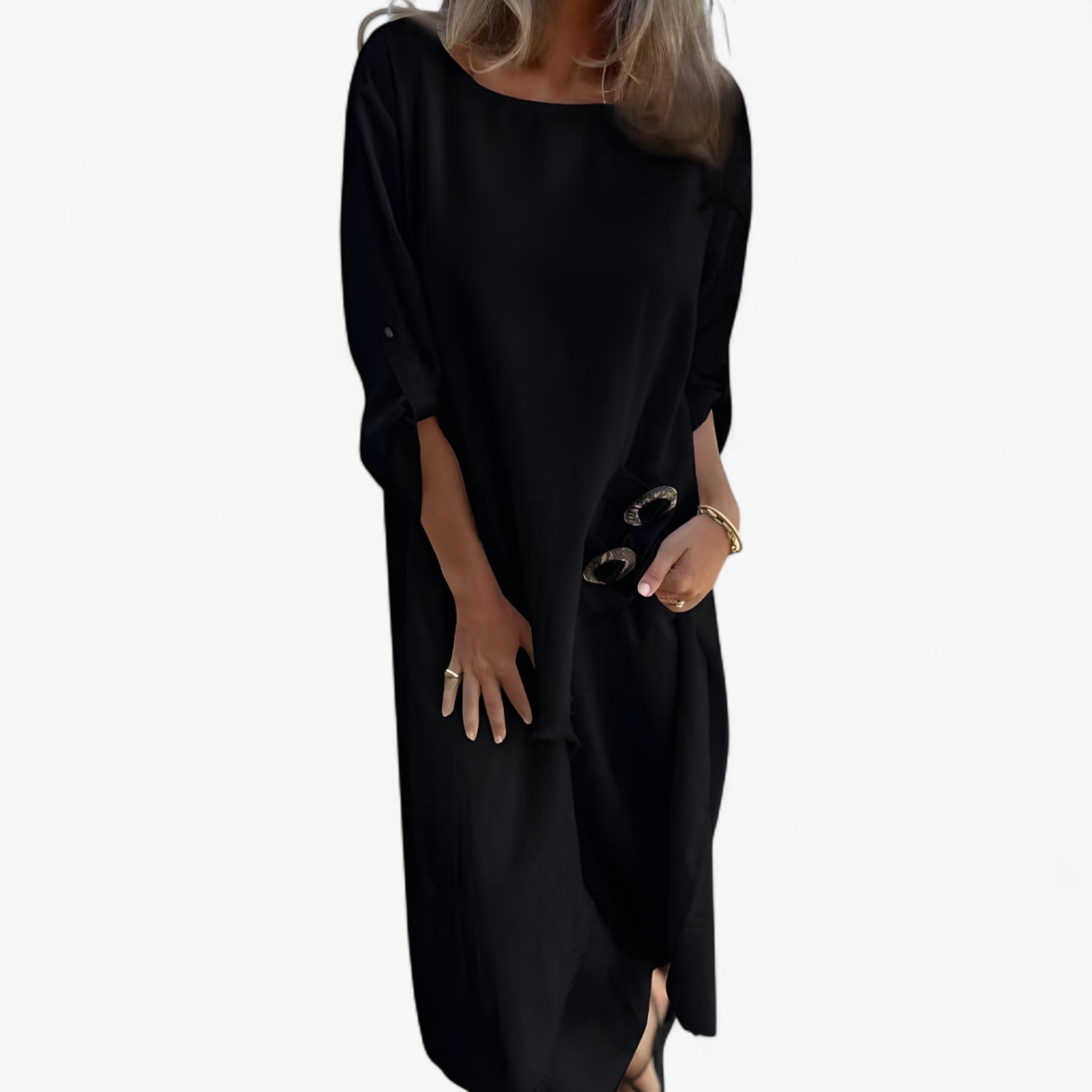 Mia | Kvinders bomulds- og linned-outfitsæt - Sort - Kjoler - {{ product_tags }