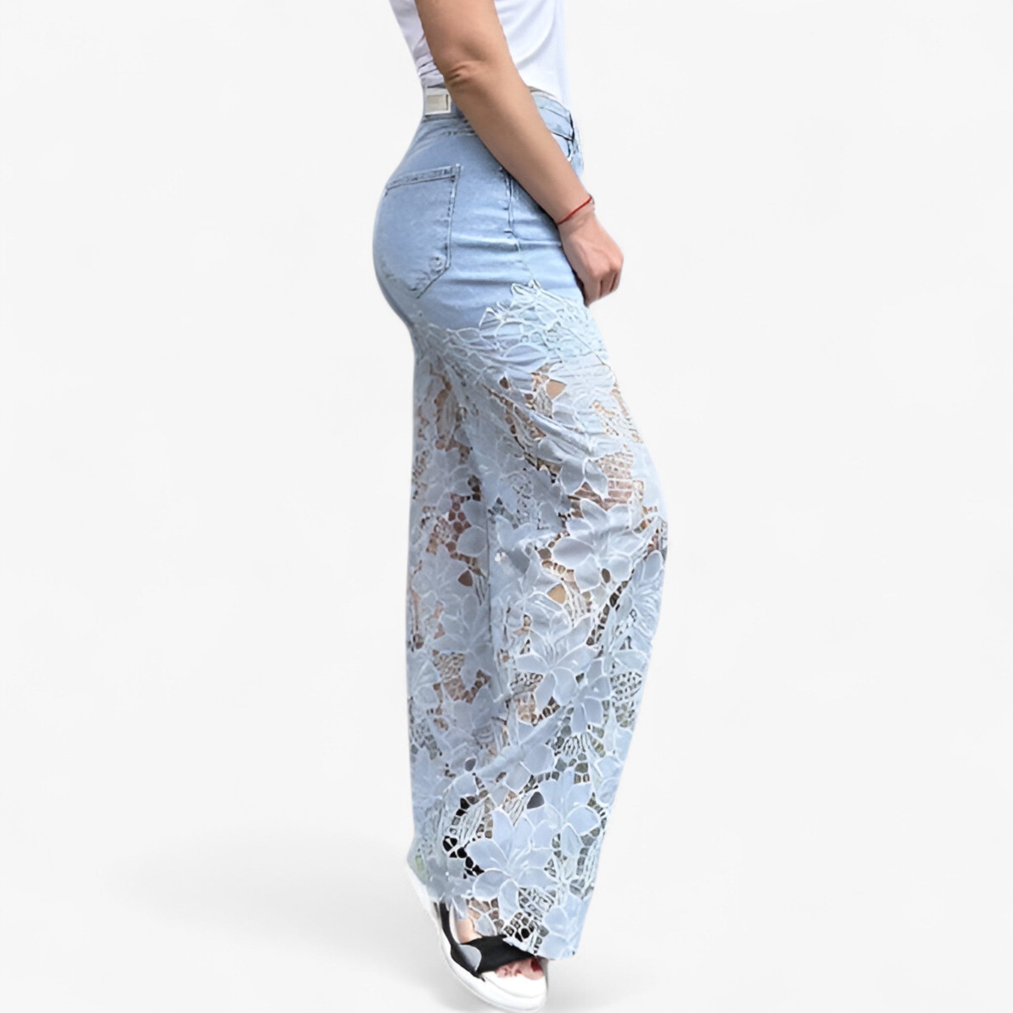 Laura | Kvinders Denim Jeans Med Blonde Patches - - Kvinders jeans - {{ product_tags }