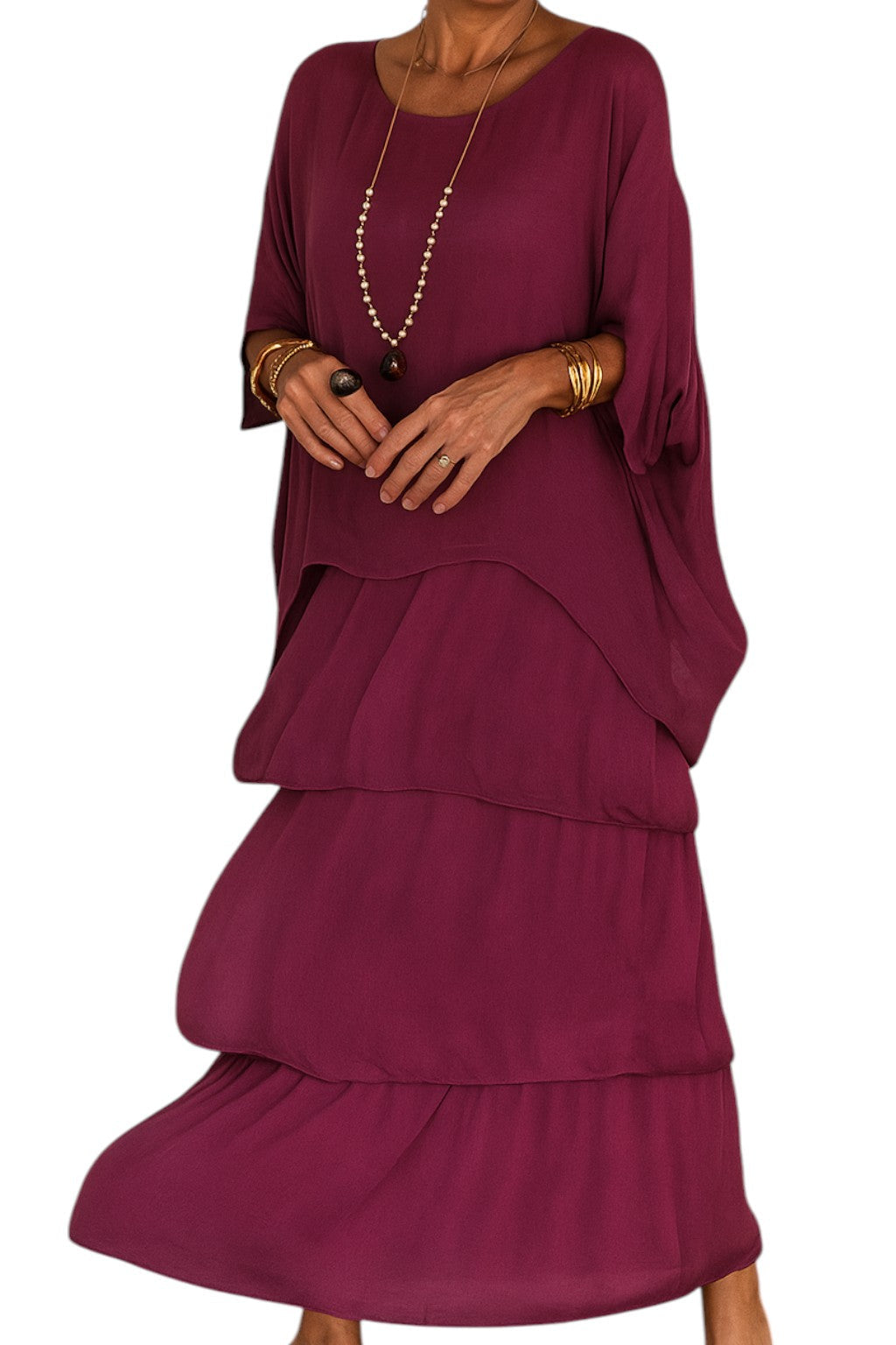 Palma | Kvinders Elegant A-Line Maxi Kjole - Rosa - Maxi Kjoler - {{ product_tags }