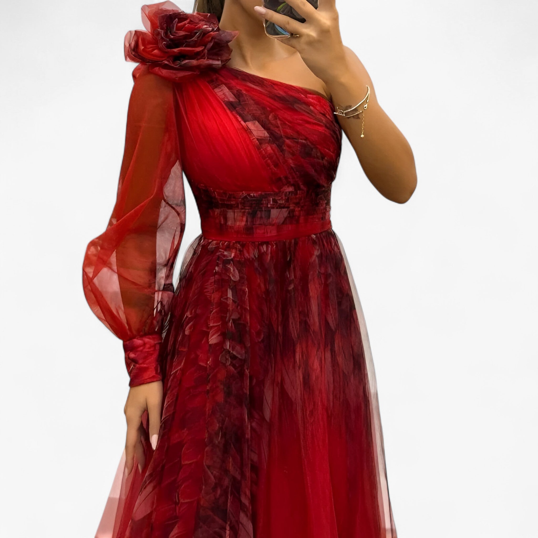 Alma | Kvinders Elegant Asymmetrisk Maxi Kjole - - Kvinders Kjoler - {{ product_tags }
