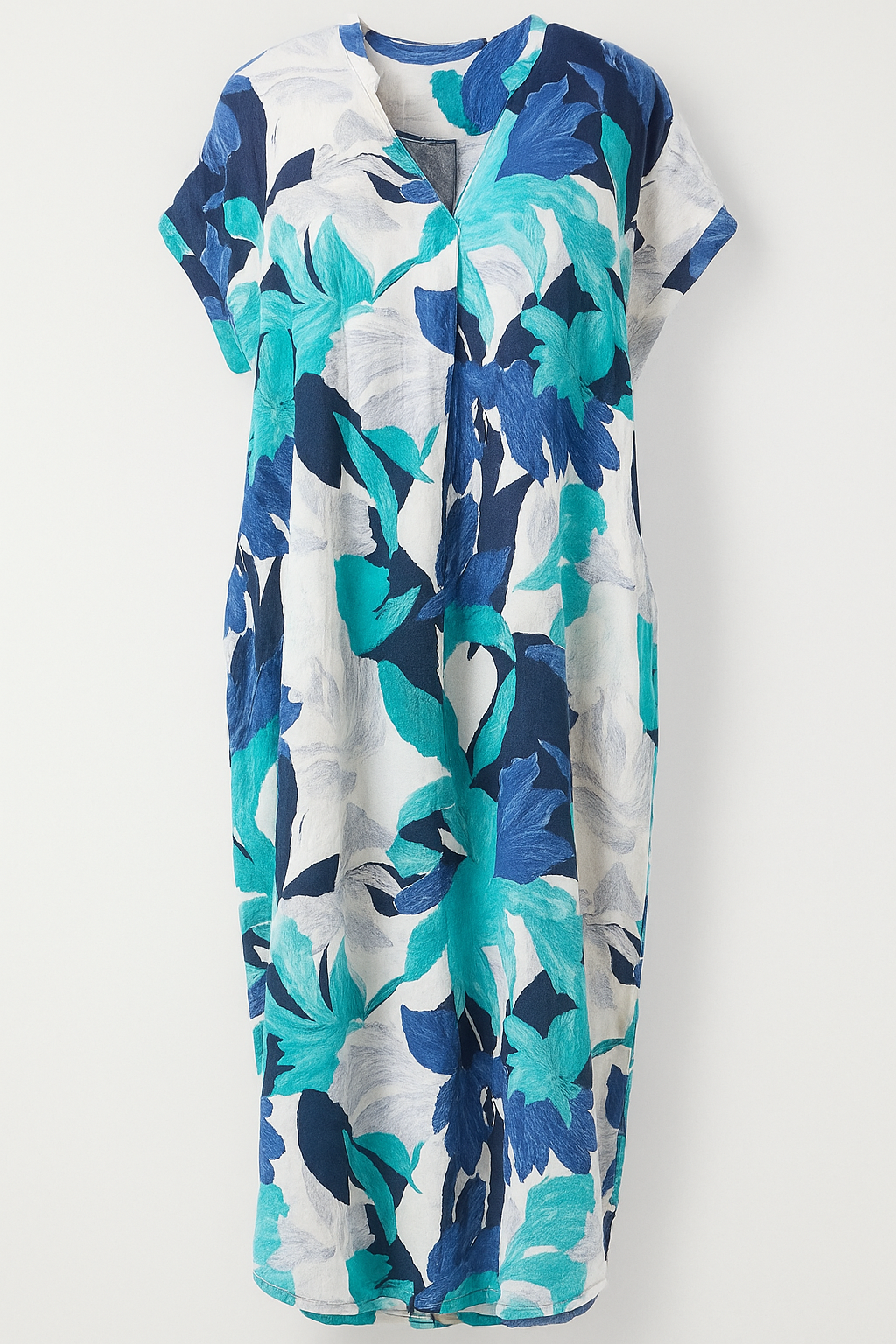 Nova | Kvinders Elegant Blomsterprint Kjole - Azzurro - Kjoler - {{ product_tags }