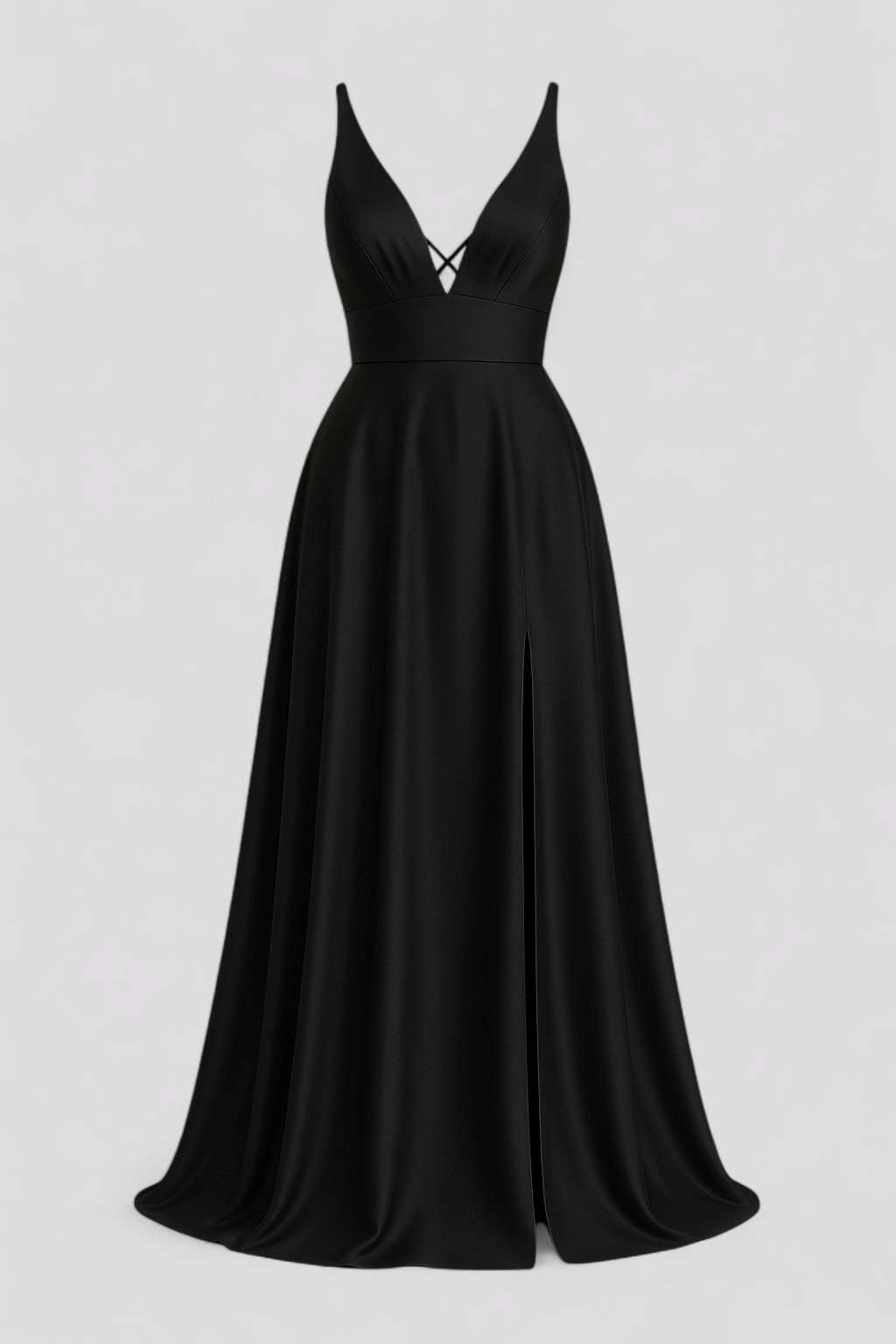 Camellia | Kvinders Elegant Lang Kjole med V-Hals - Sort - Kvinders Kjoler - {{ product_tags }