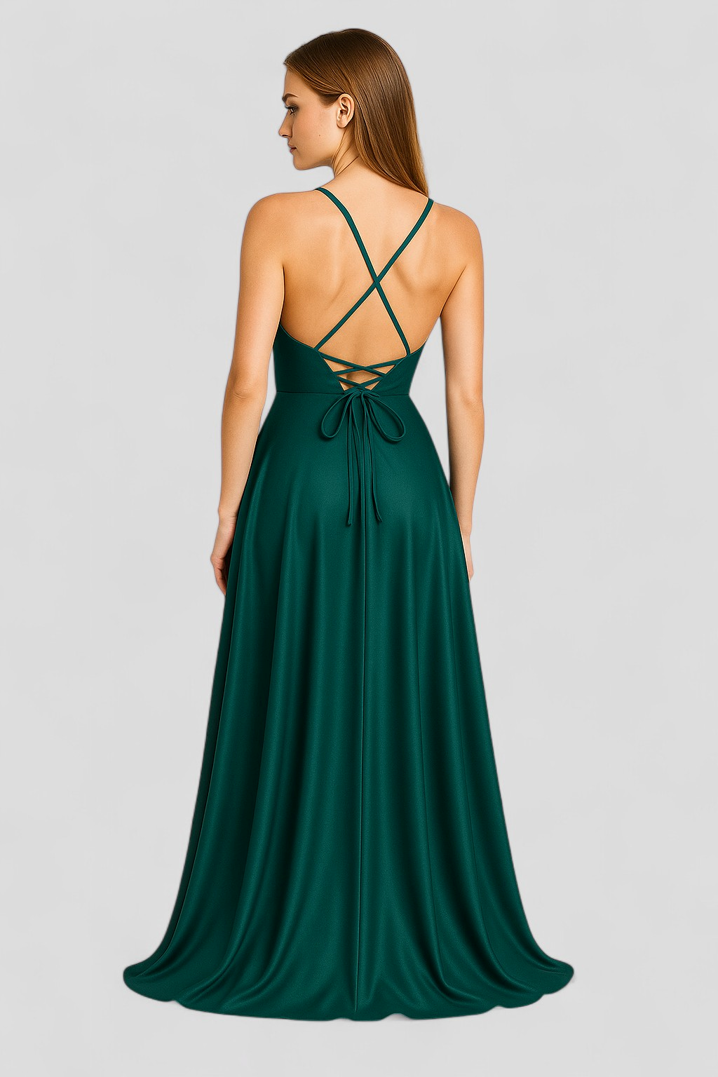 Camellia | Kvinders Elegant Lang Kjole med V-Hals - - Kvinders Kjoler - {{ product_tags }