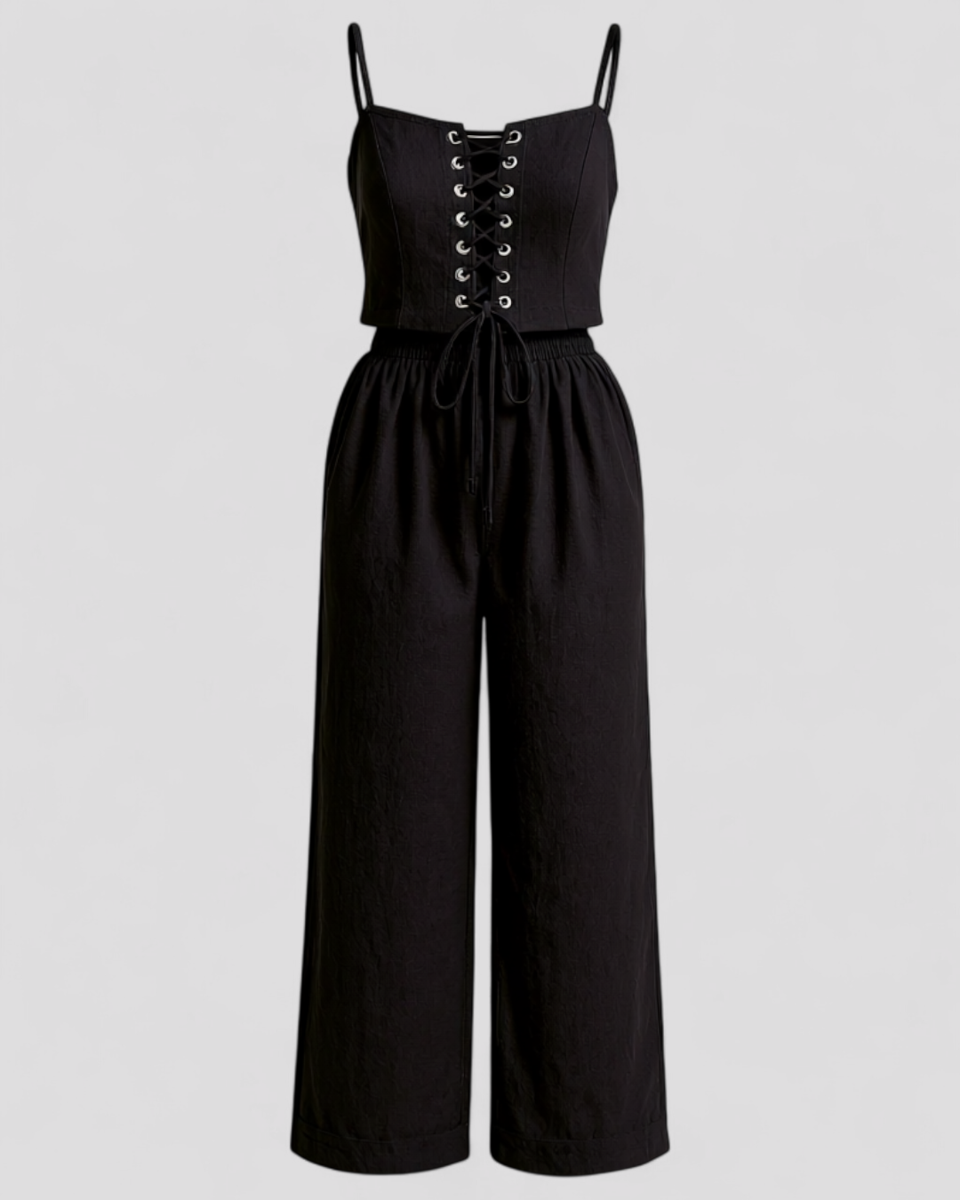 Alina | Kvinders Elegant Linned Sæt - Sort - Kvinders sæt - {{ product_tags }