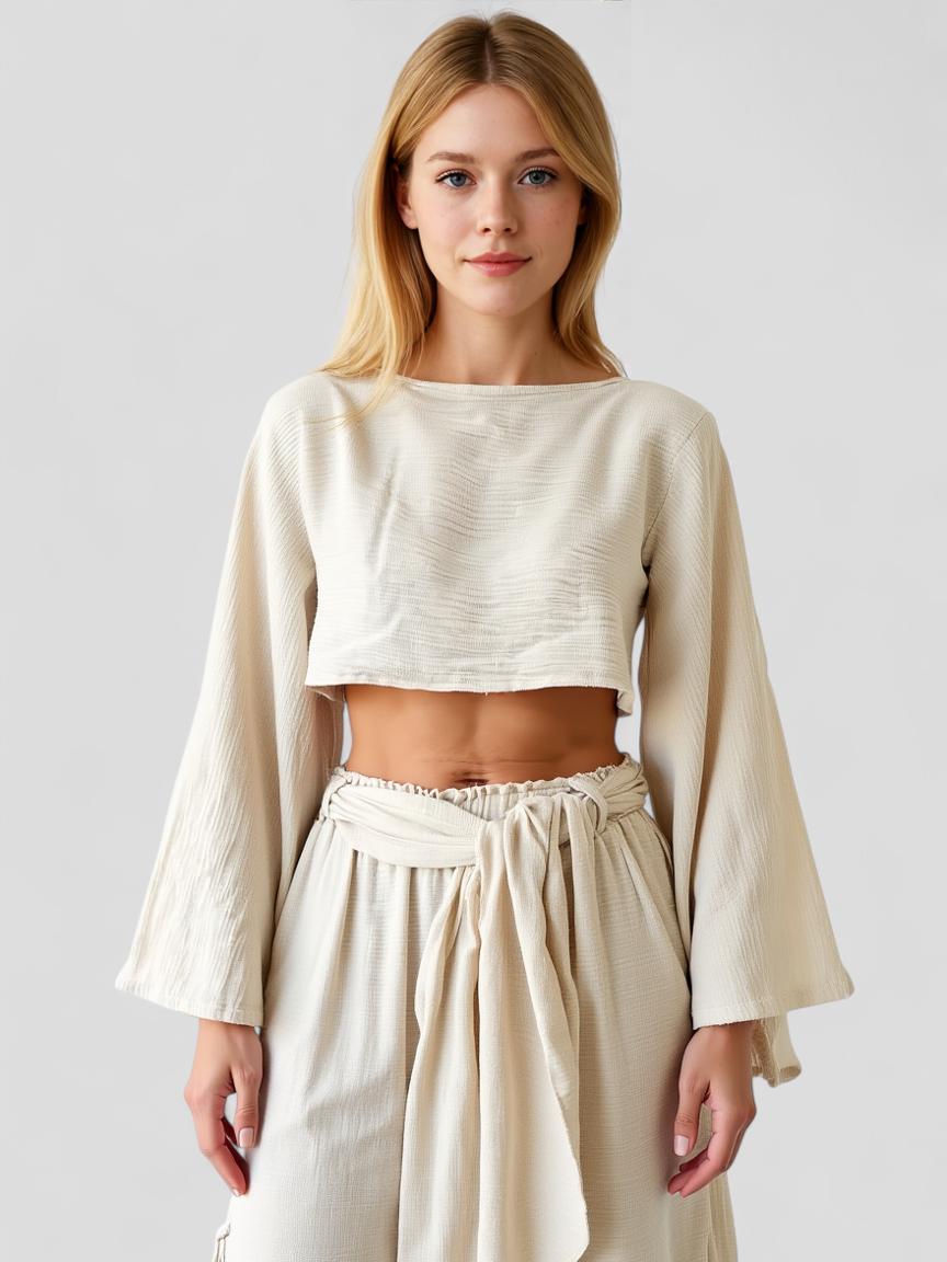 Paminina | Kvinders Elegant Linned Sæt til Sommeren - - Outfits & Sæt - {{ product_tags }