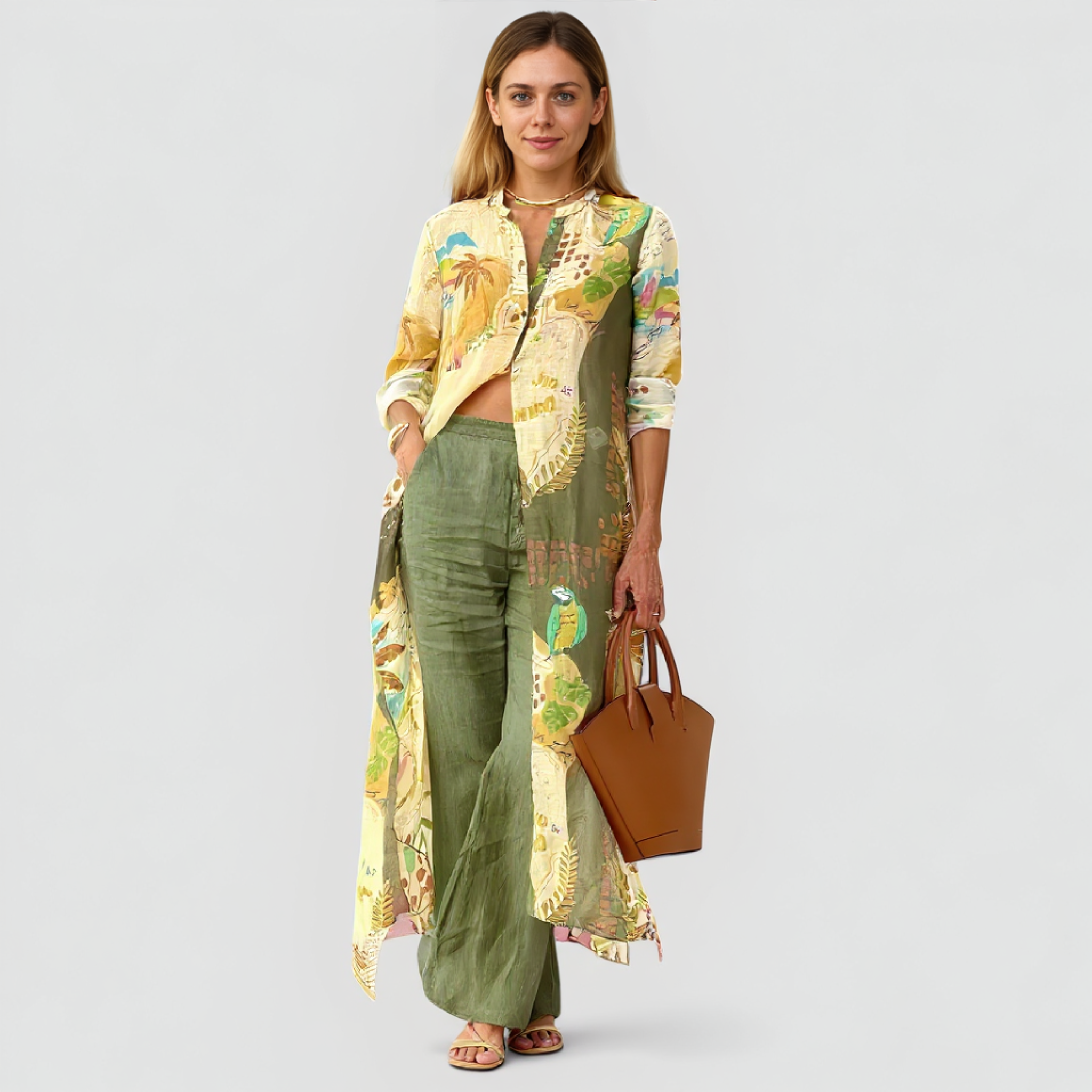 Delfina | Kvinders Elegant Linned Sommer Sæt - - Tøj sæt - {{ product_tags }