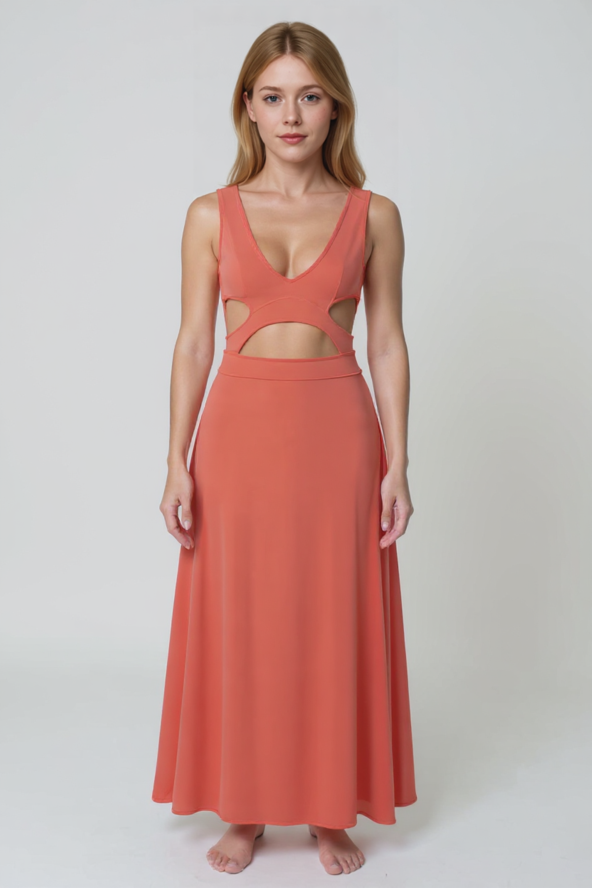 Kareen | Kvinders Elegant Maxi Kjole med Cut-Out Detaljer - - Maxi Kjoler - {{ product_tags }