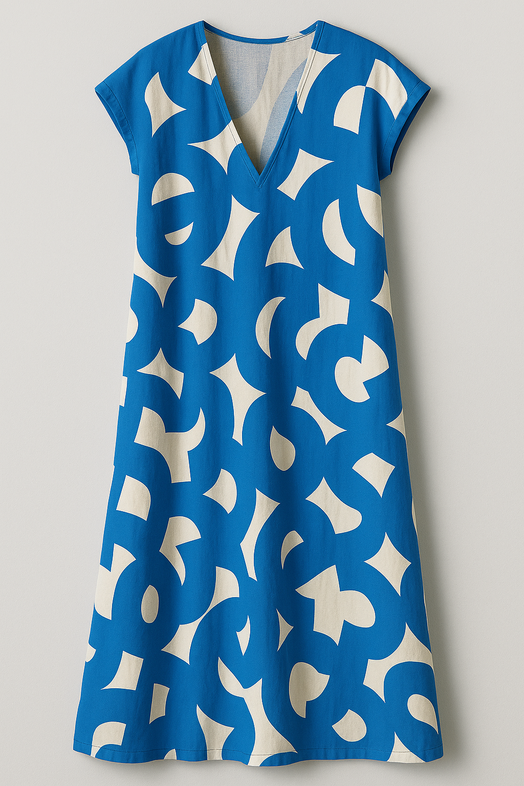 Vicki | V-Hals Kvinders Elegant Maxikjole - Blå - Maxi Kjoler - {{ product_tags }