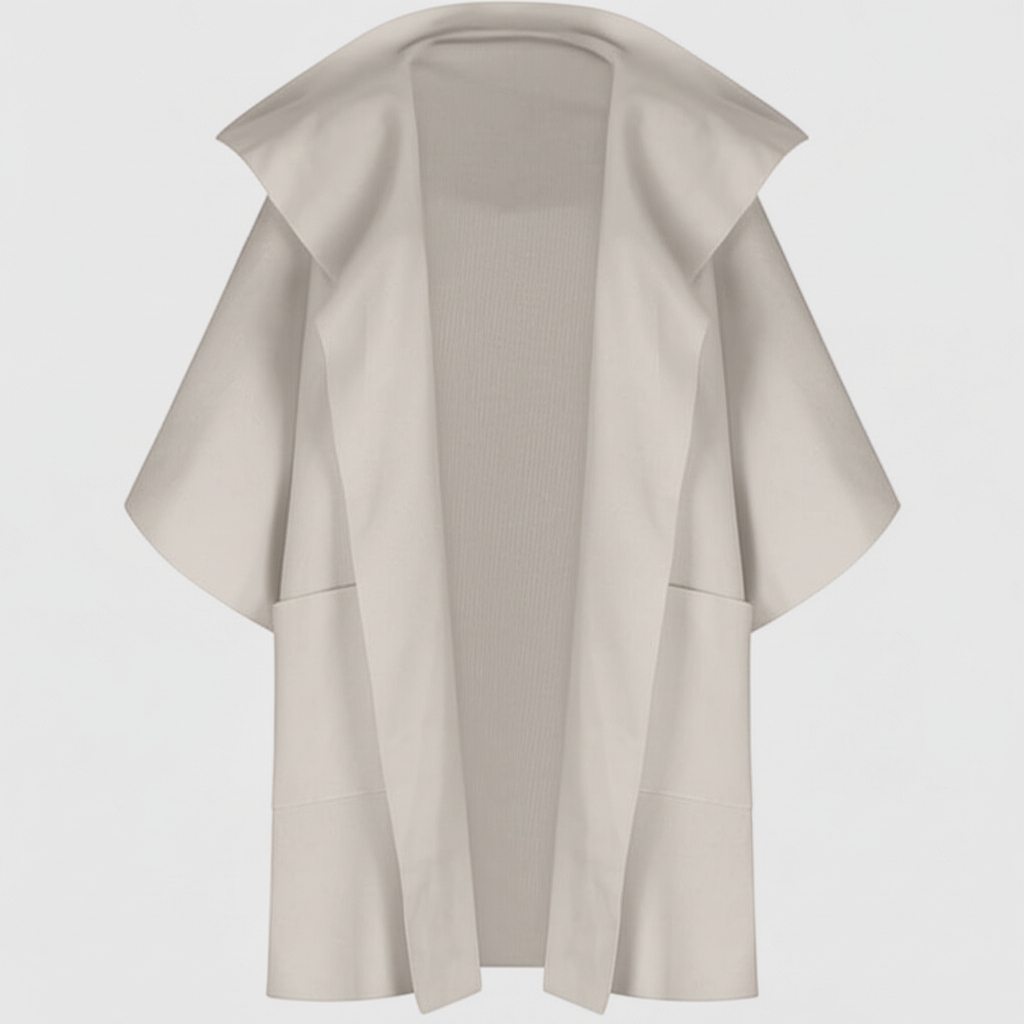 Mikte | Kvinders Elegant Midi Frakke i Bomuld - Abrikos - Kvinders frakker og jakker - {{ product_tags }