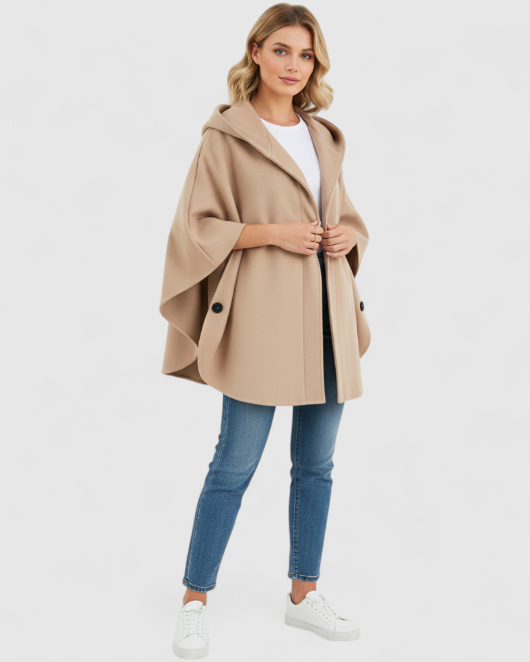 Mikte | Kvinders Elegant Midi Frakke i Bomuld - - Kvinders frakker og jakker - {{ product_tags }