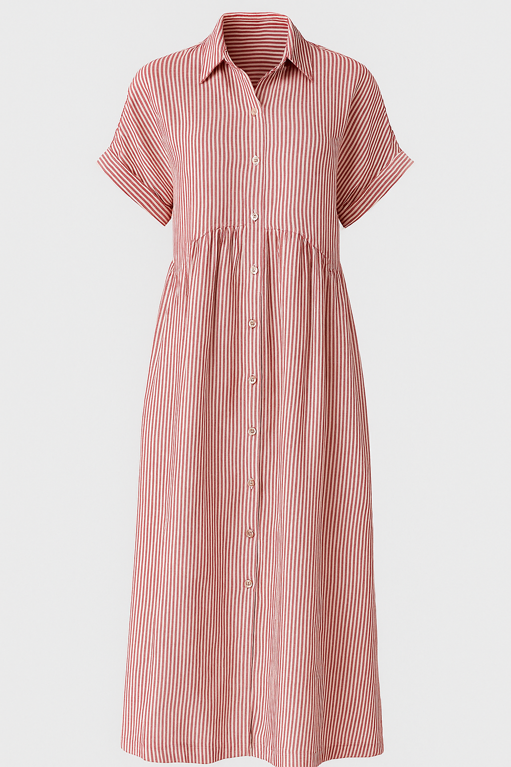 Corrine | Kvinders Elegant Midi Kjole med Lommer - Rød - Kvinders Kjoler - {{ product_tags }